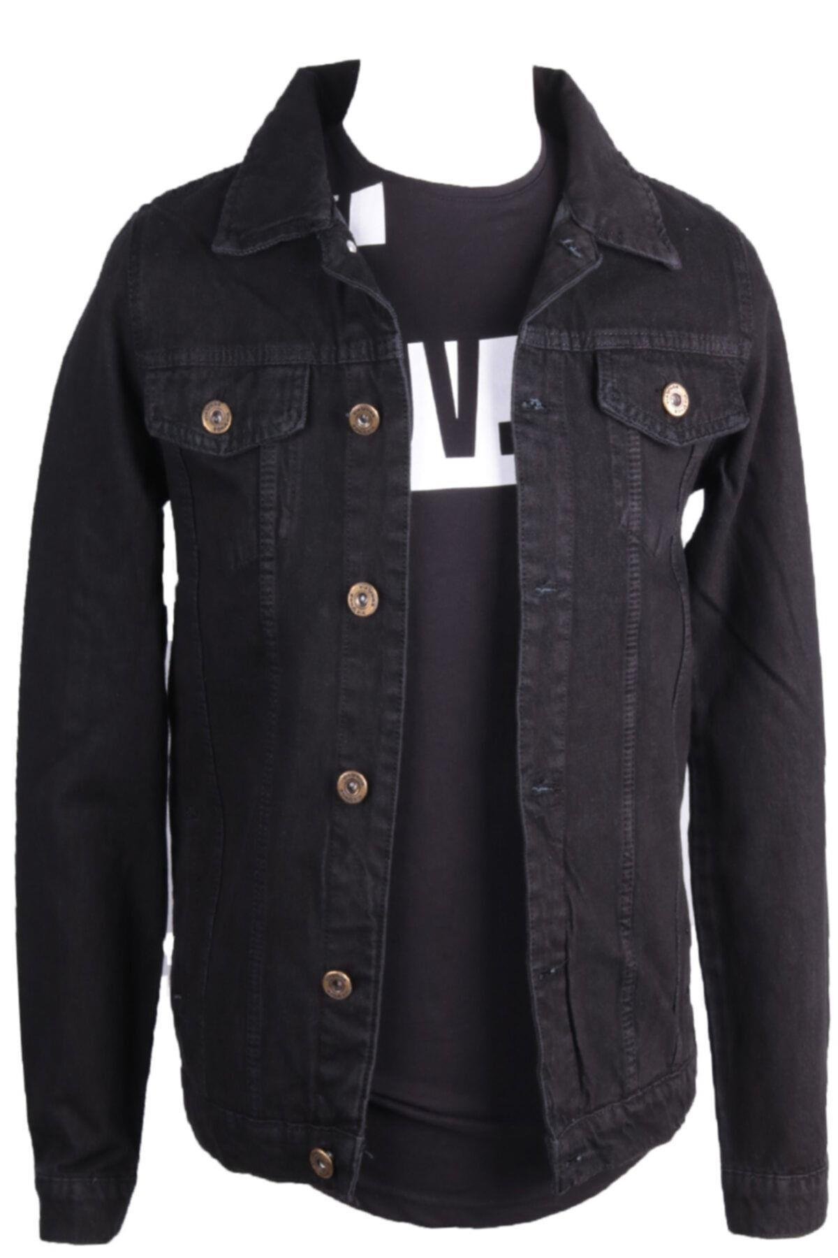 Erkek Siyah Denim Ceket