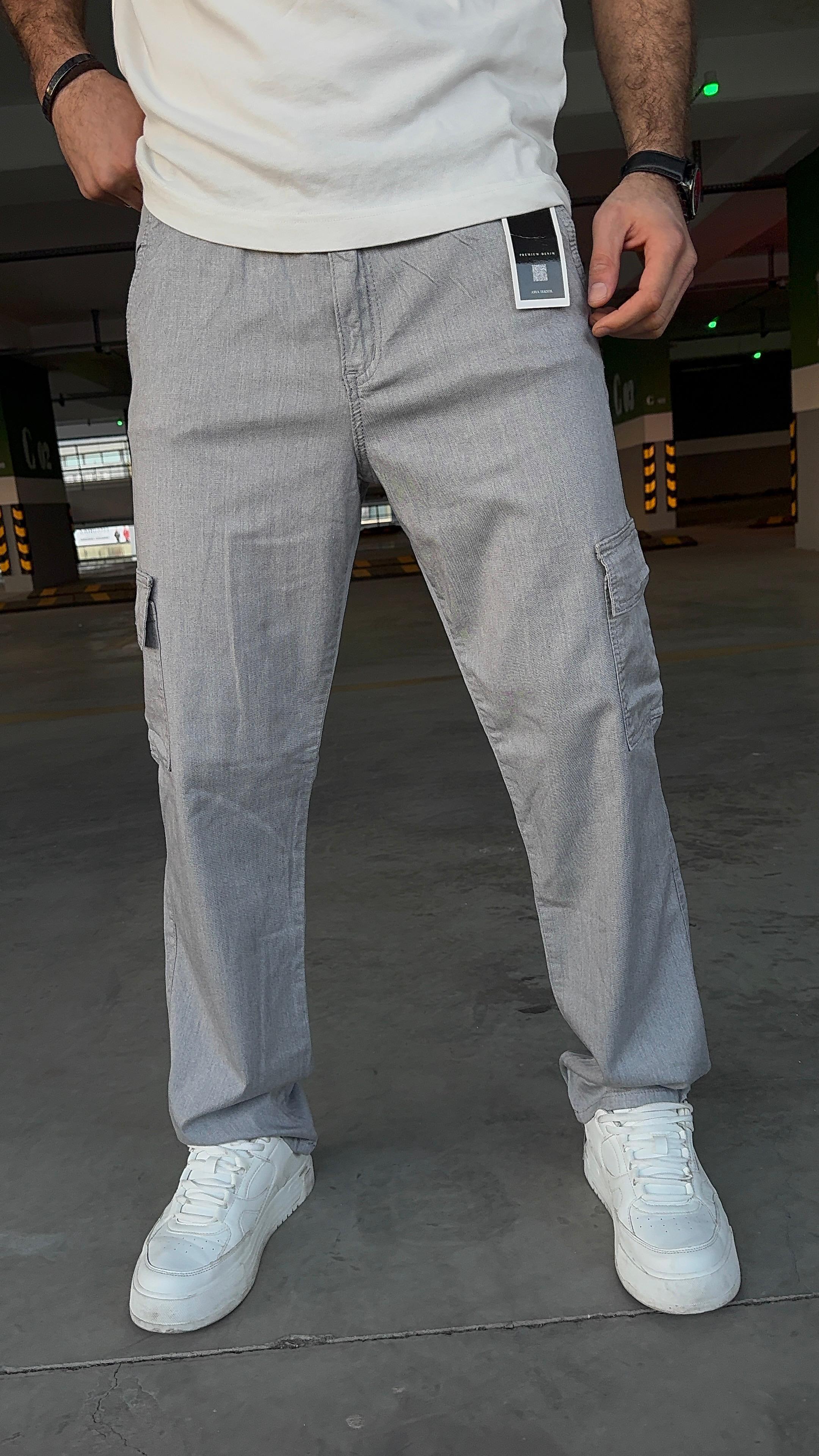 Erkek Viscon Gri Baggy Pantolon