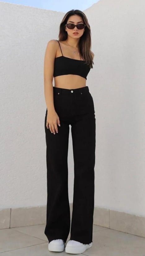 Geenz Manifacture 90's Kar Yıkama Likralı Süper Yüksek Bel Salaş Jeans Palazzo Pantolon