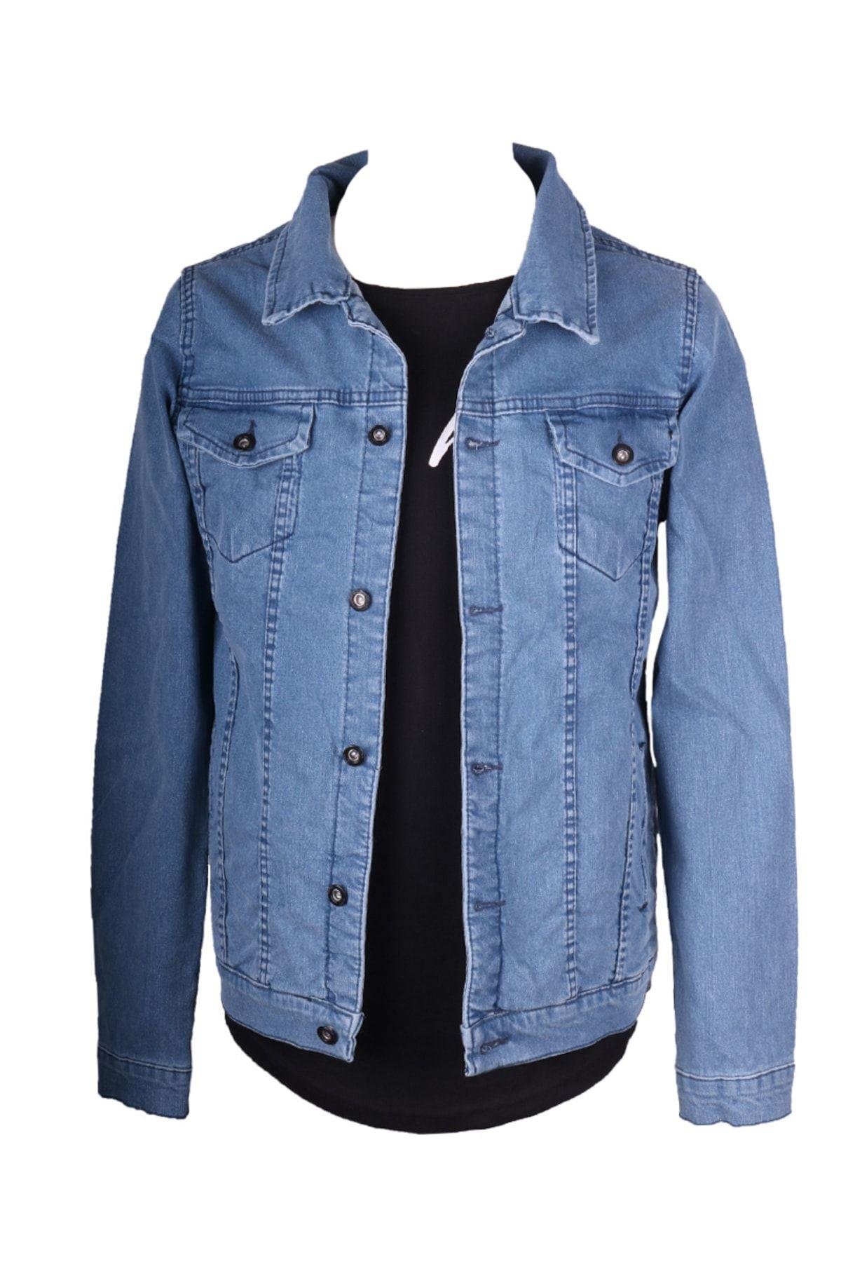 Ince Yazlik Kumaş Erkek Denim Kot Ceket