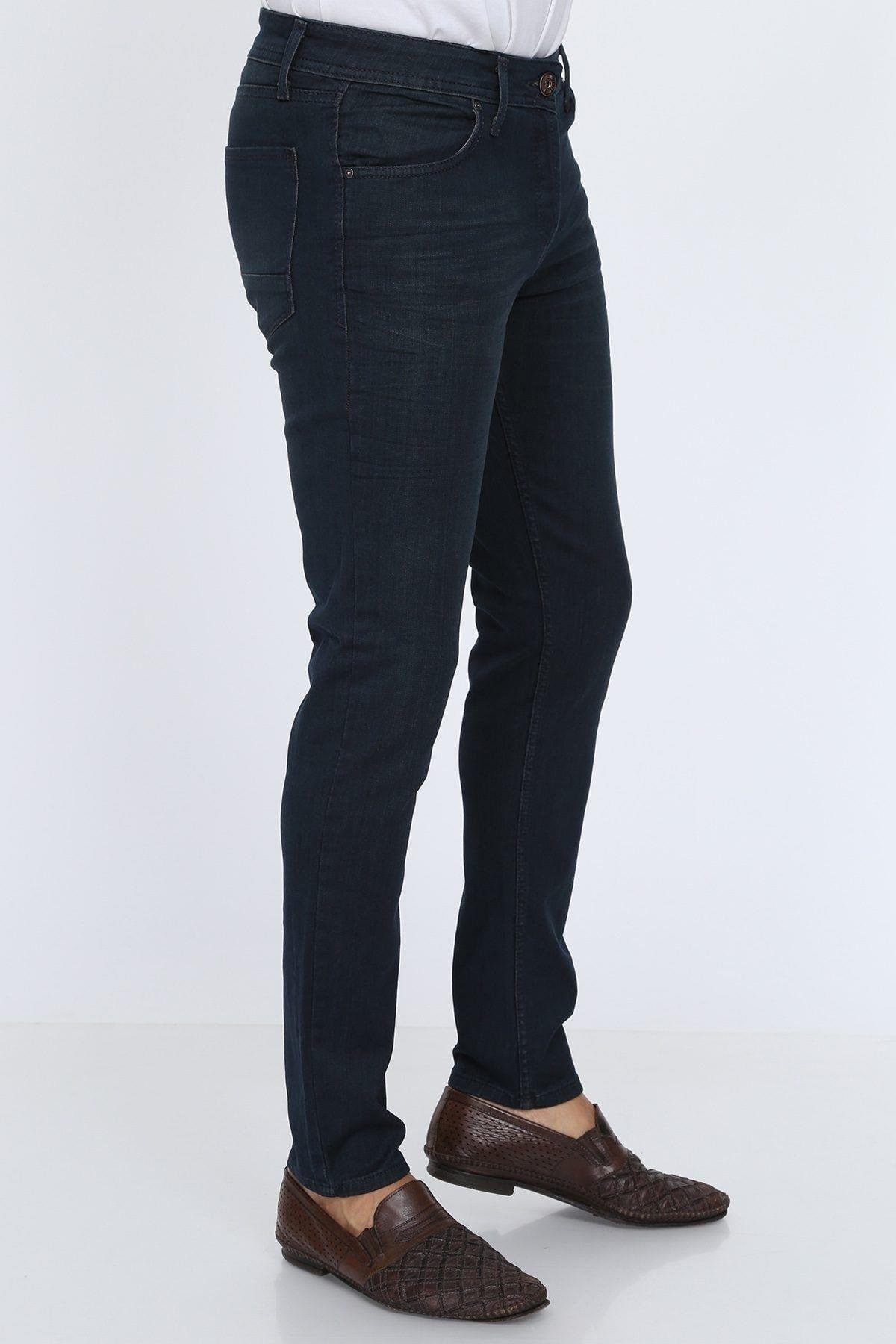 Jeans Dar Kesim Slim fit Erkek Kot Pantolon Lacivert