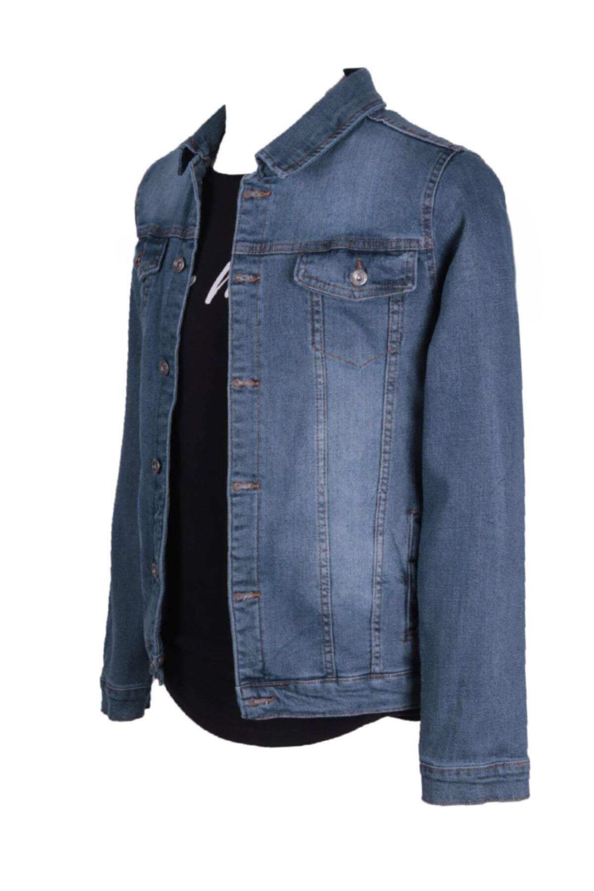 Kot Mont Mat Mavi Slim Fit Kot Ceket