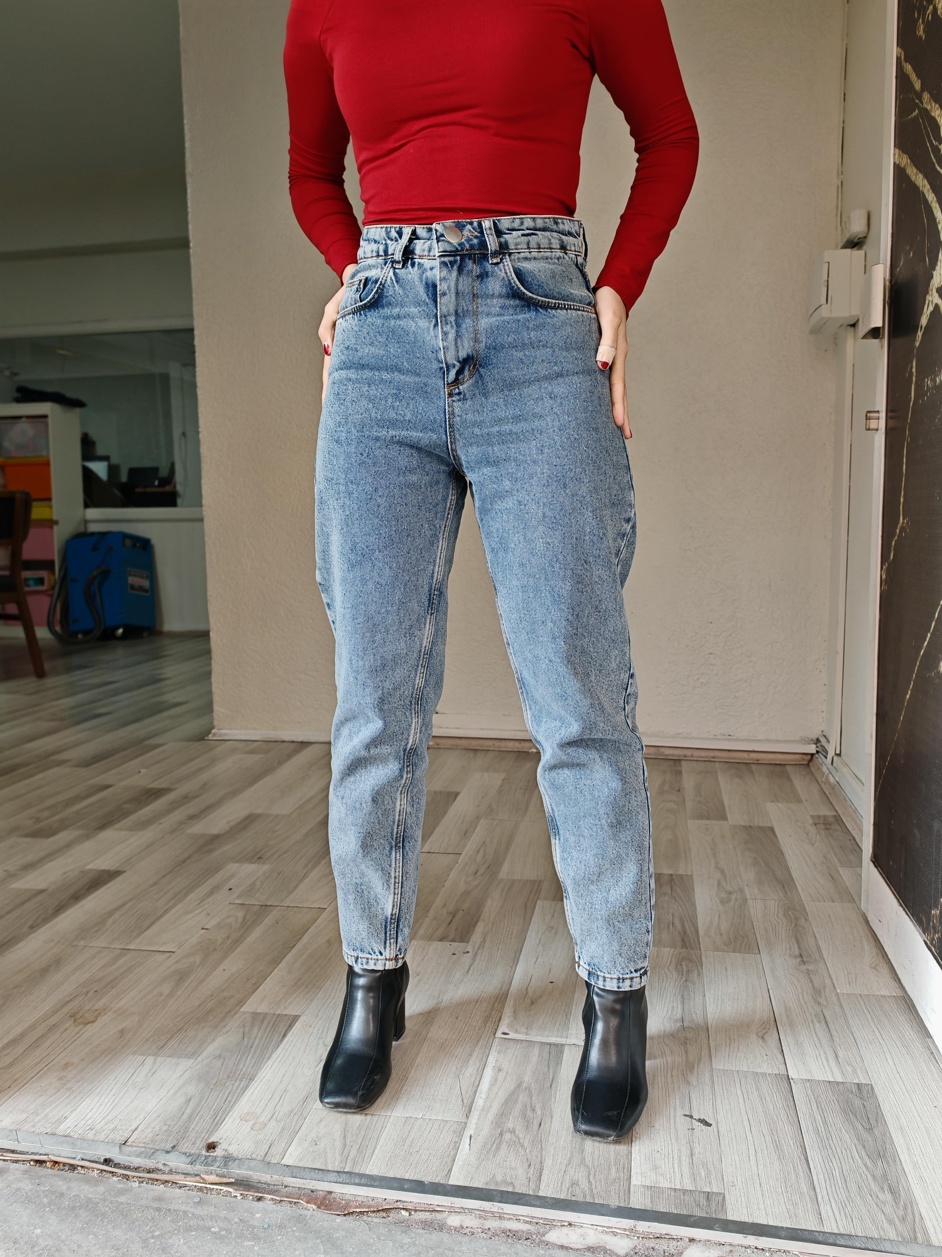 Mom Karyıkama Mom Süper Yüksek Bel Mom Jeans