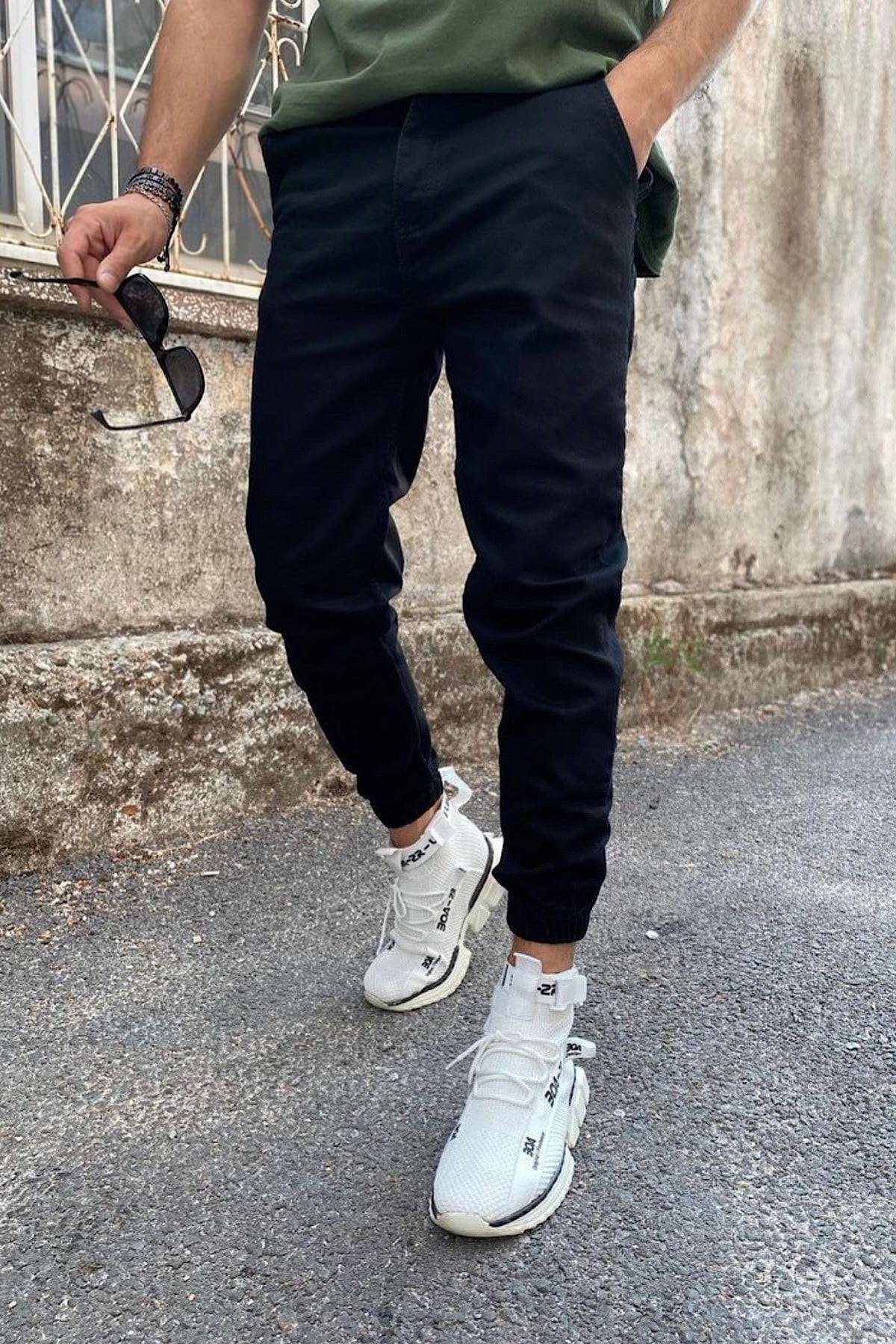 Paça Lastikli Likralı Rahat Kalıp Jogger Pantolon