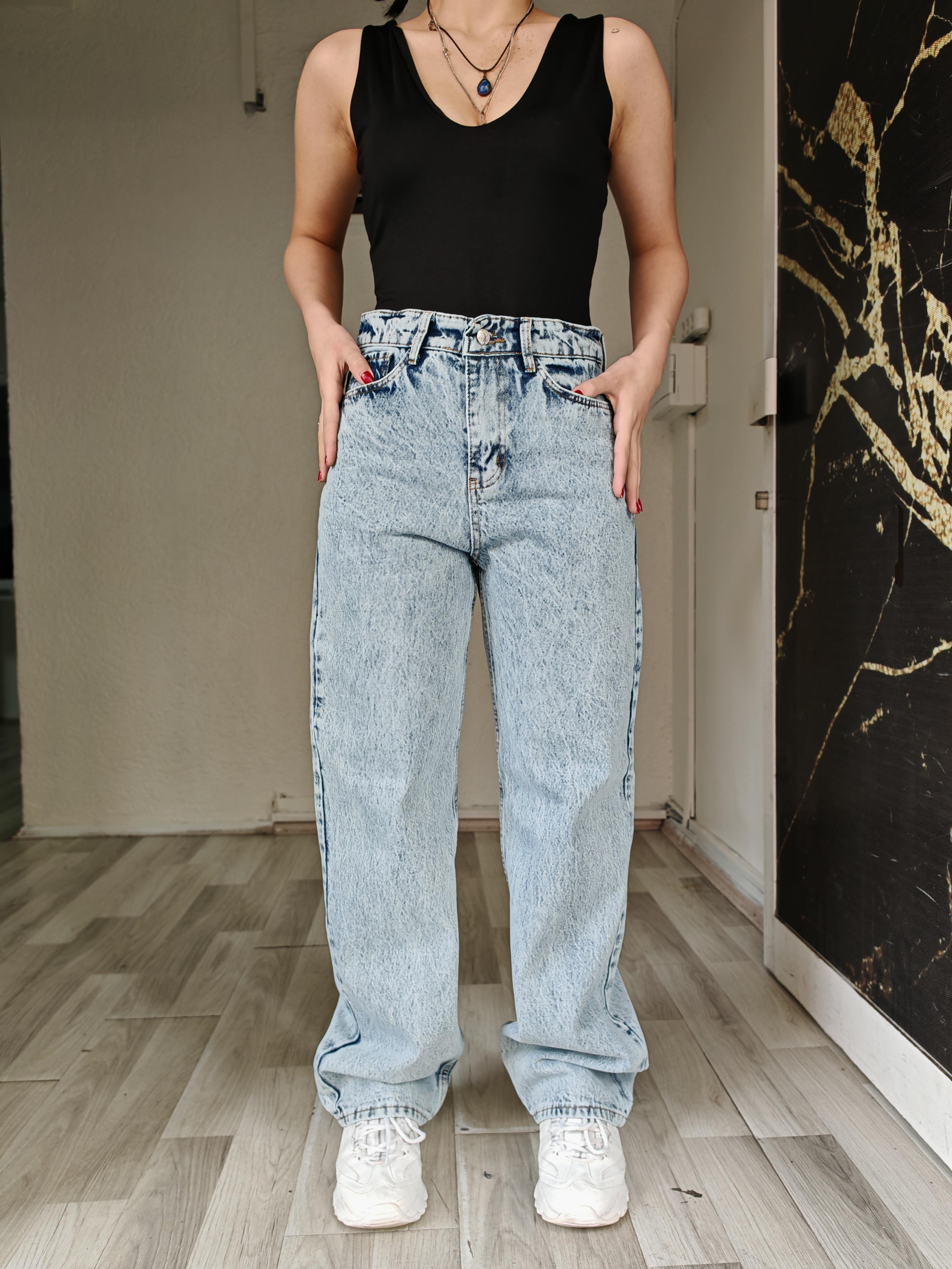 PALAZZO BUZ MAVİ TAŞLAMA MODEL PANTOLON