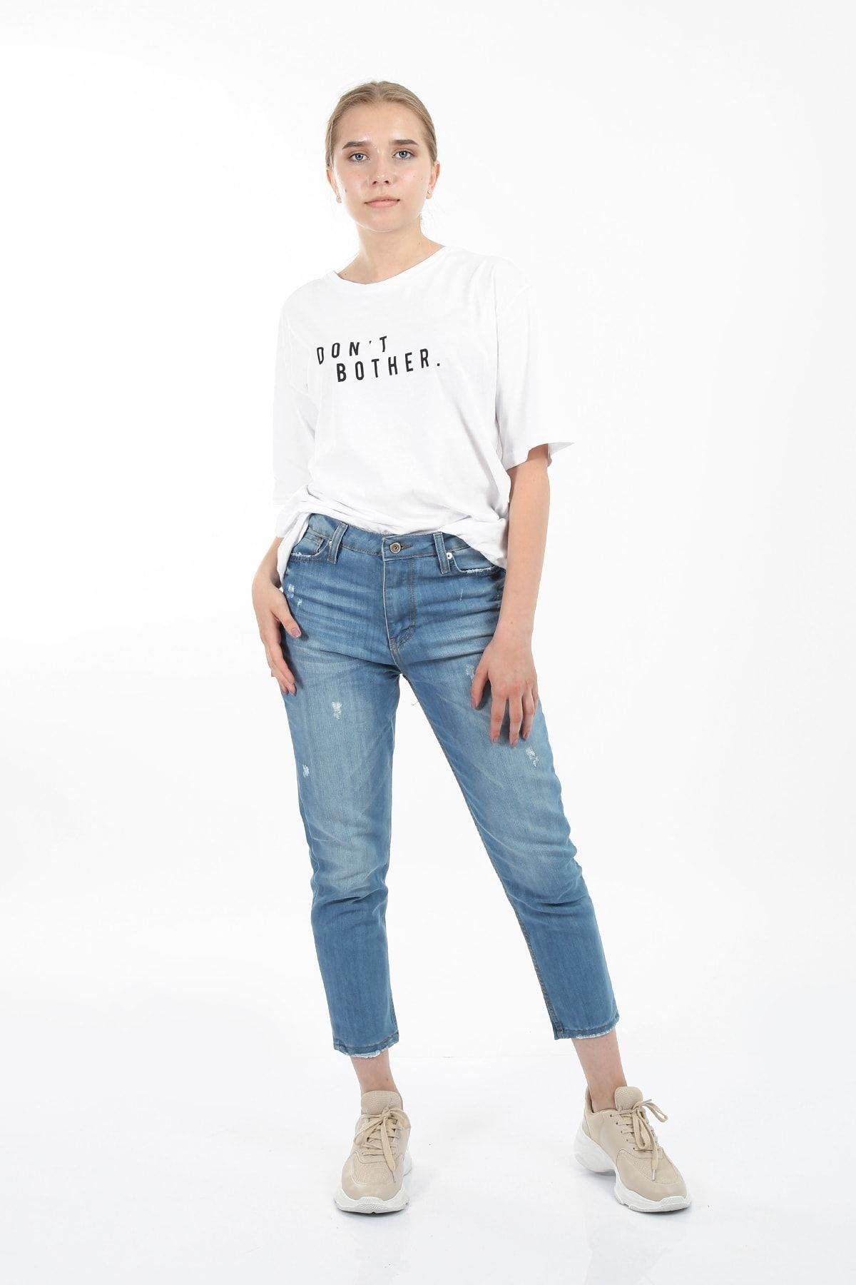Trend Giyim Denim Pantolon Açık Mavi