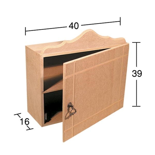 2 Raflı Dolap ,Asılabilir Organizer Ham MDF Dekoratif Boyanabilir Obje D 31