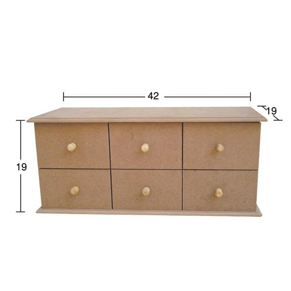 6 Çekmeceli Kutu Ham Mdf Dekoratif Organizer KU 280