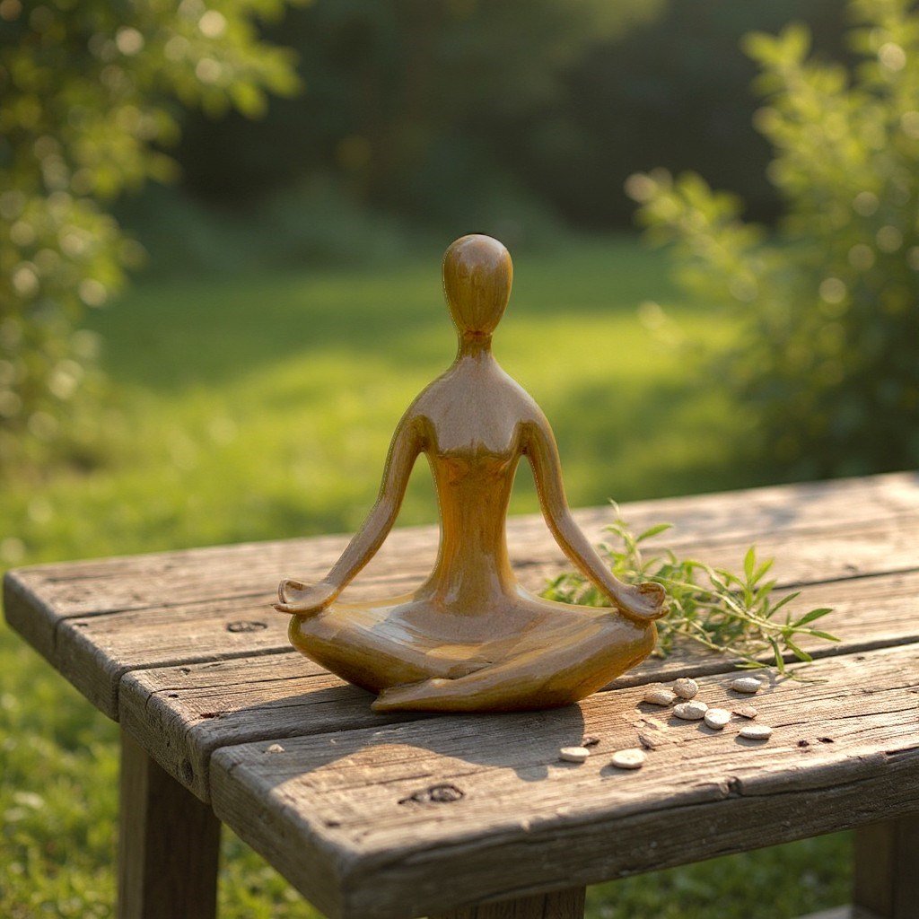 Dekoratif Yoga Yapan Kadın Modern Büst Meditasyon Heykel  Ev ,Ofis Dekor Hediyelik Obje (26 X 20 cm)