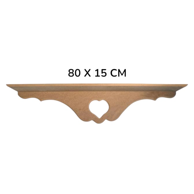 Kalpli Raf 80 cm Ham MDF Dekoratif Boyanabilir Obje RA 516
