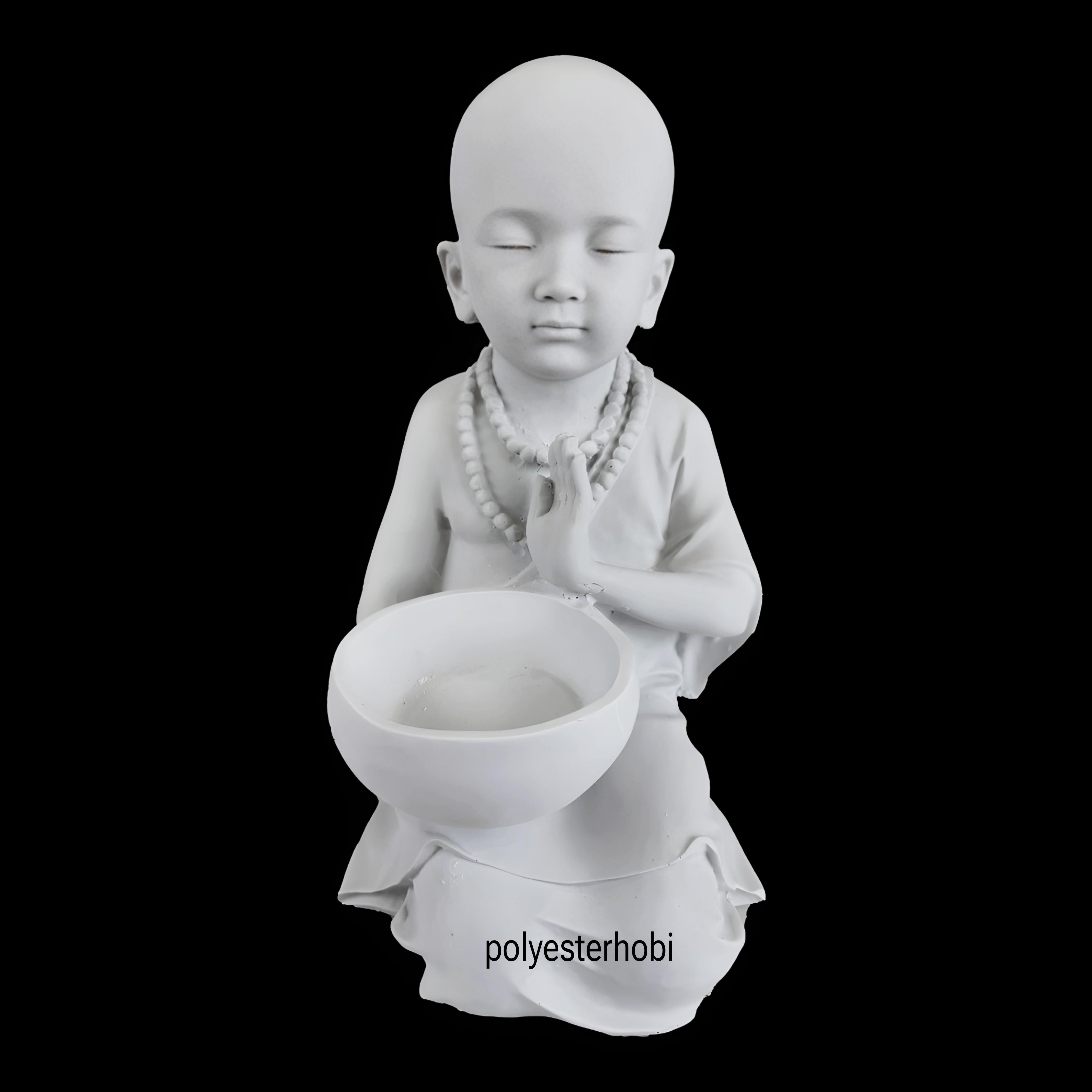 OB 2441 - Buda Çanaklı Ham Polyester Dekoratif Ev Dekorasyon Obje