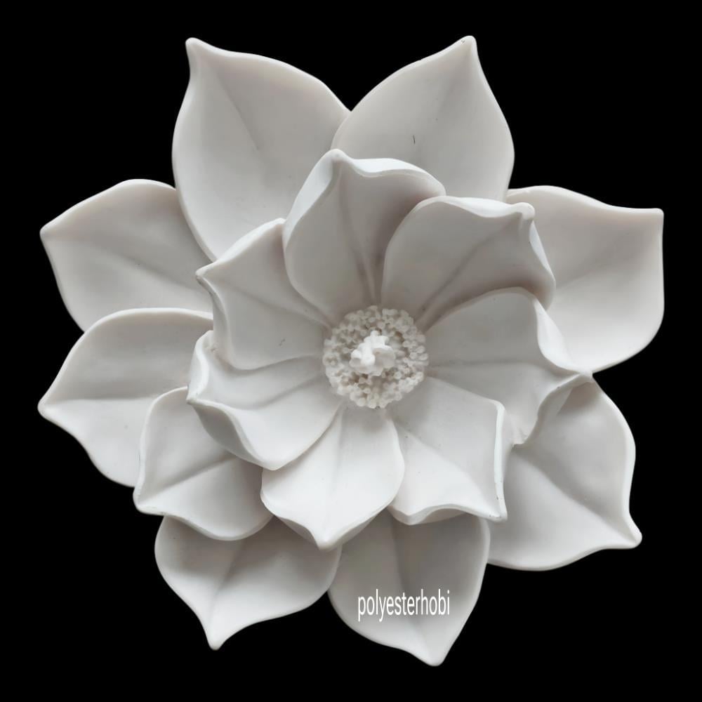Ob 2475 - Lotus Nilüfer Çiçeği Ham Polyester Asılabilir Duvar ve Masaüstü Dekor