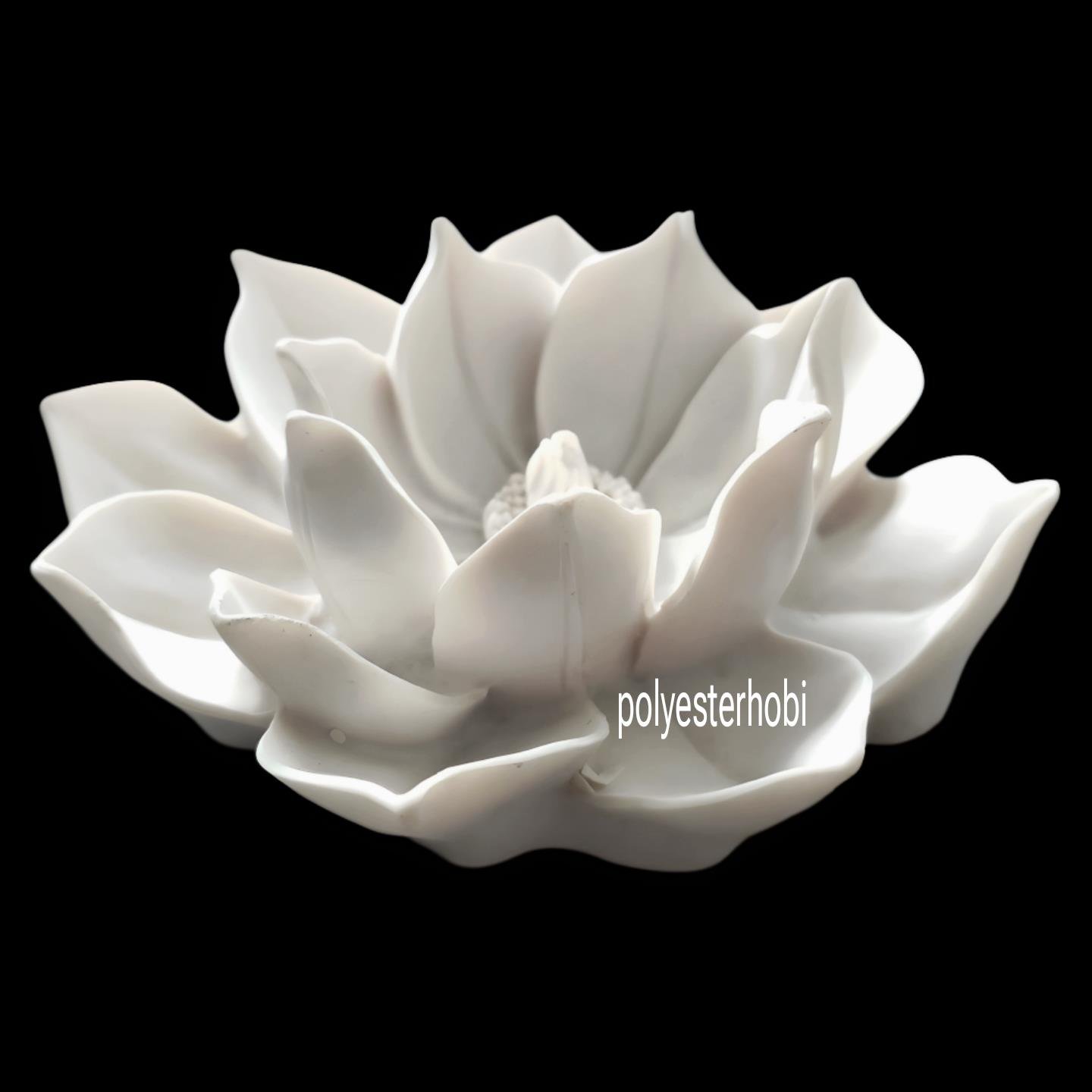 Ob 2475 - Lotus Nilüfer Çiçeği Ham Polyester Asılabilir Duvar ve Masaüstü Dekor