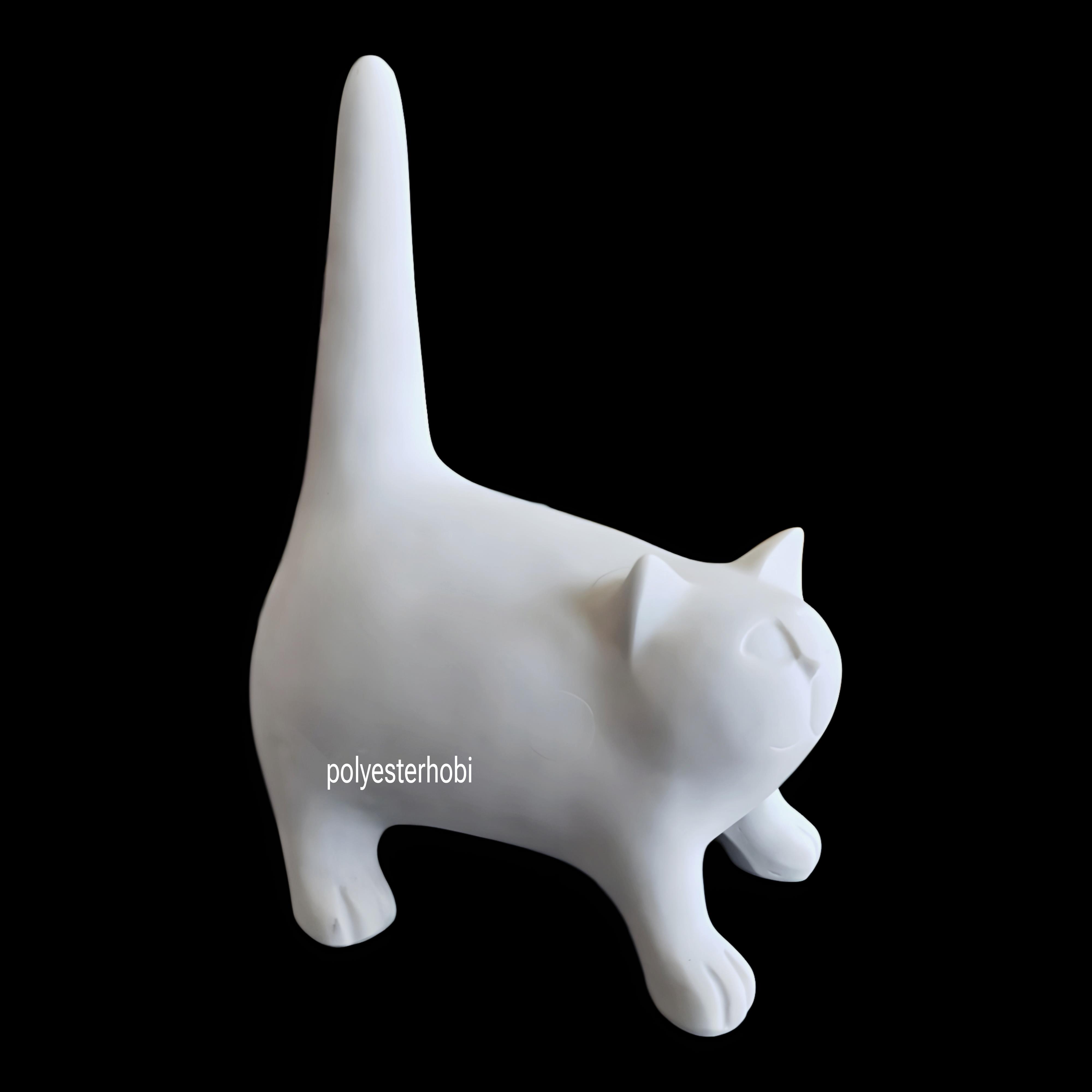 Ob 2509 - Modern Tombul Kedi Biblo Ham Polyester Ev Dekor