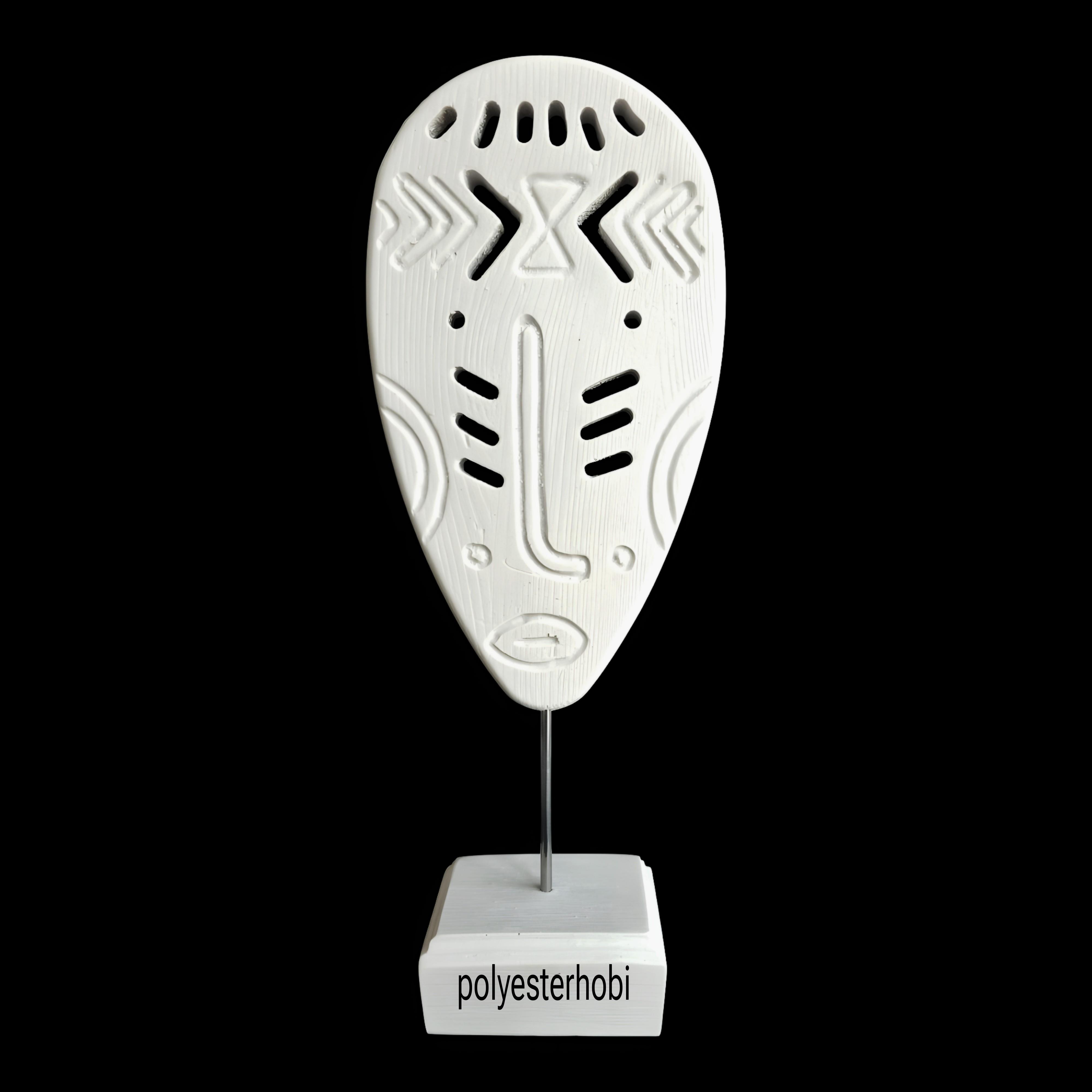 Ob 2515 - Etnik Afrika Mask Heykel Ham Polyester Büst Ev , Ofis Dekor