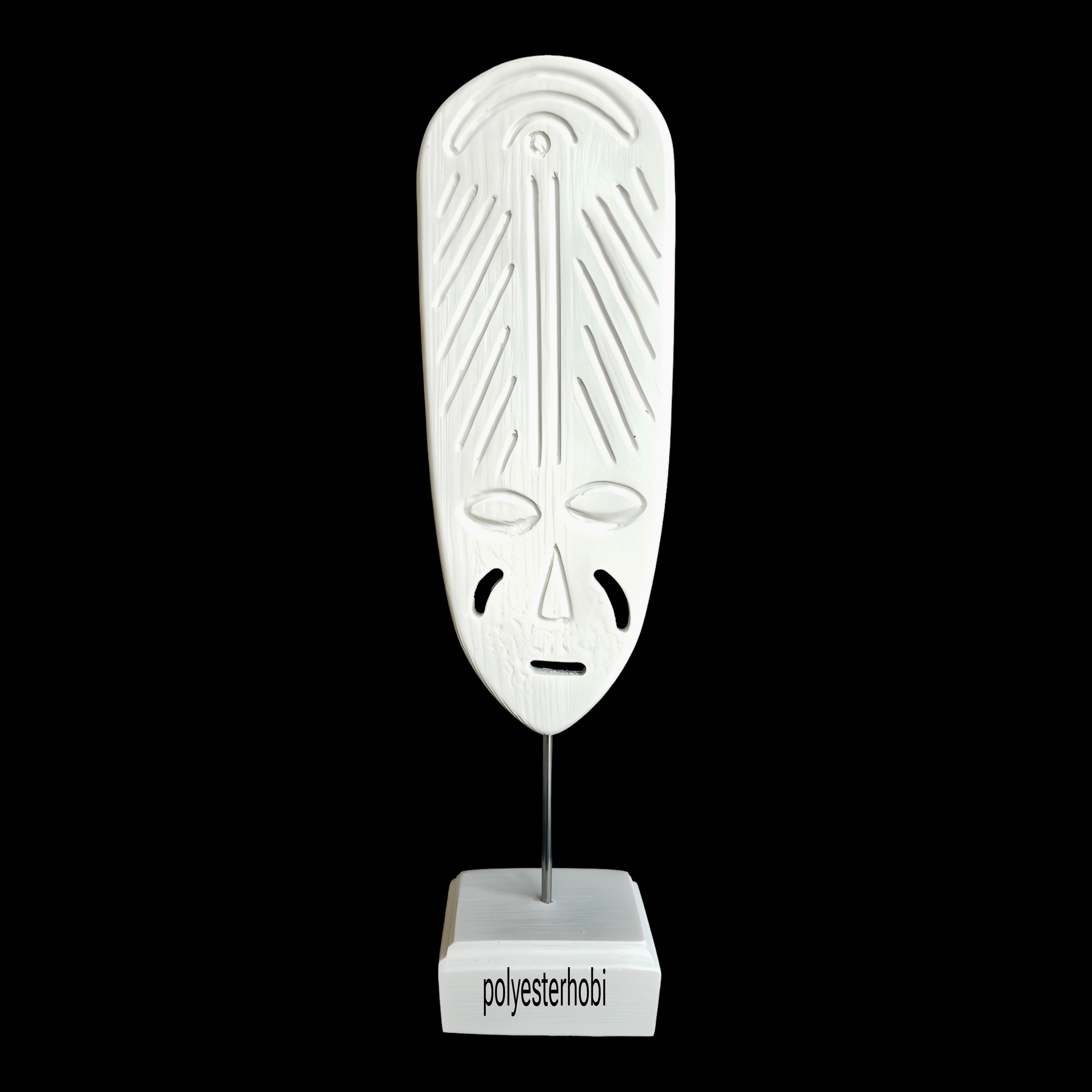 Ob 2516 - Etnik Afrika Mask Heykel Ham Polyester Büst Ev , Ofis Dekor