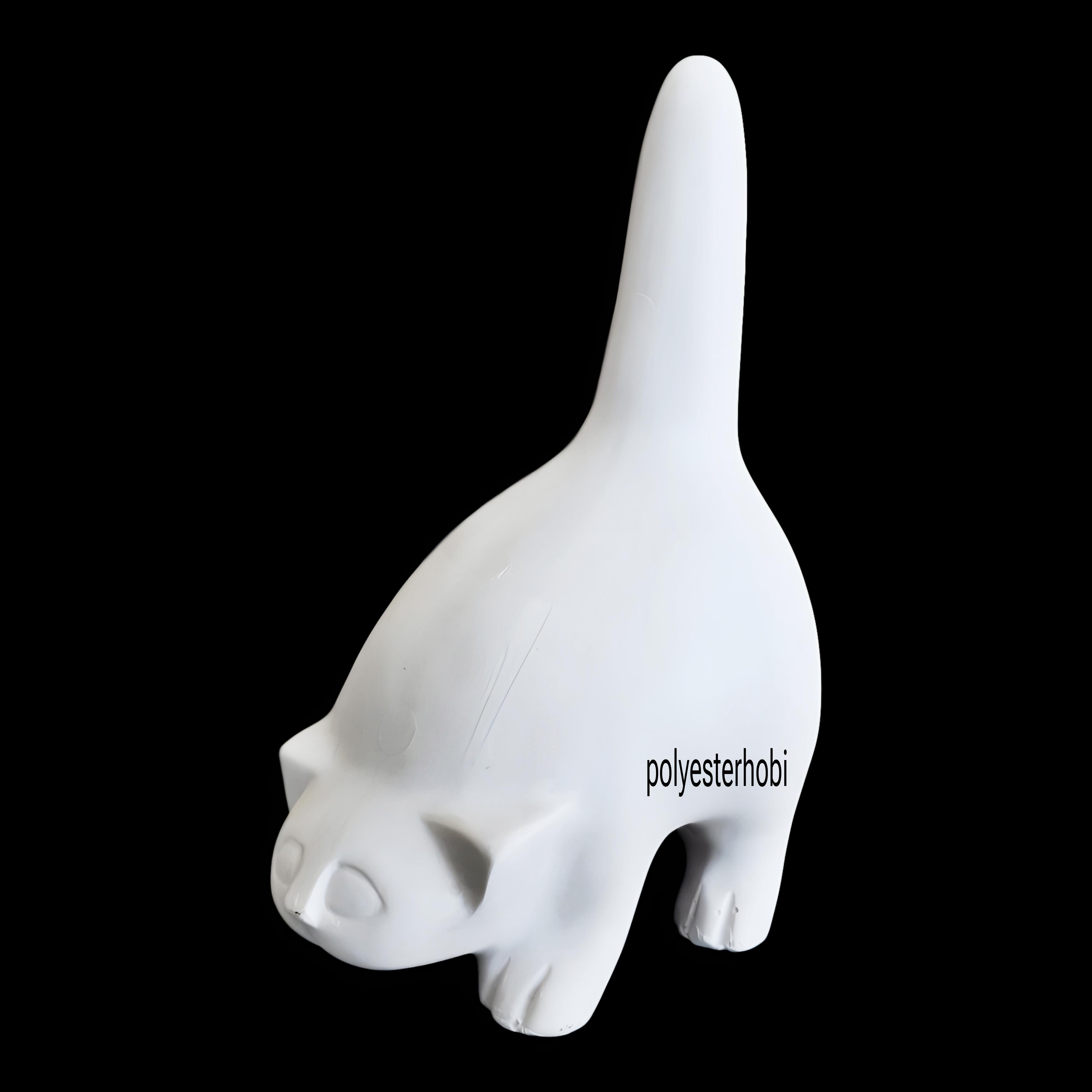 Ob 2528 - Modern Tombul Kedi Biblo Ham Polyester Ev Dekor