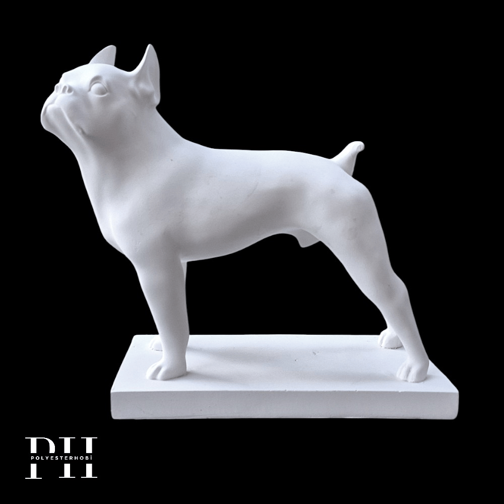 Ob 2616 - Bulldog Modern Tarz Köpek Heykel Ham Polyester Dekoratif Büst