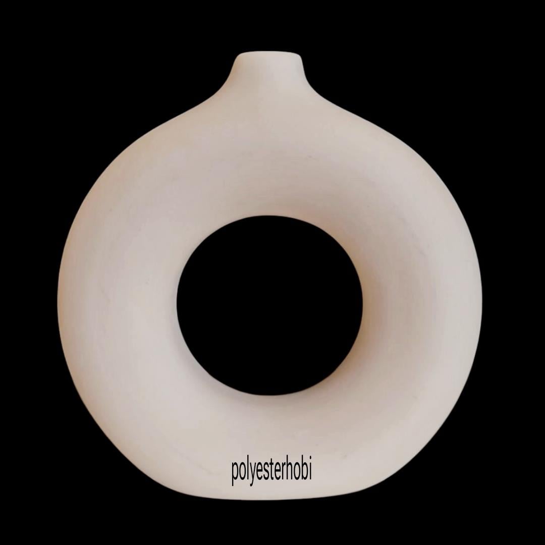 SC 76 -  Simit Vazo Minimalist Tarz Ham Seramik Obje