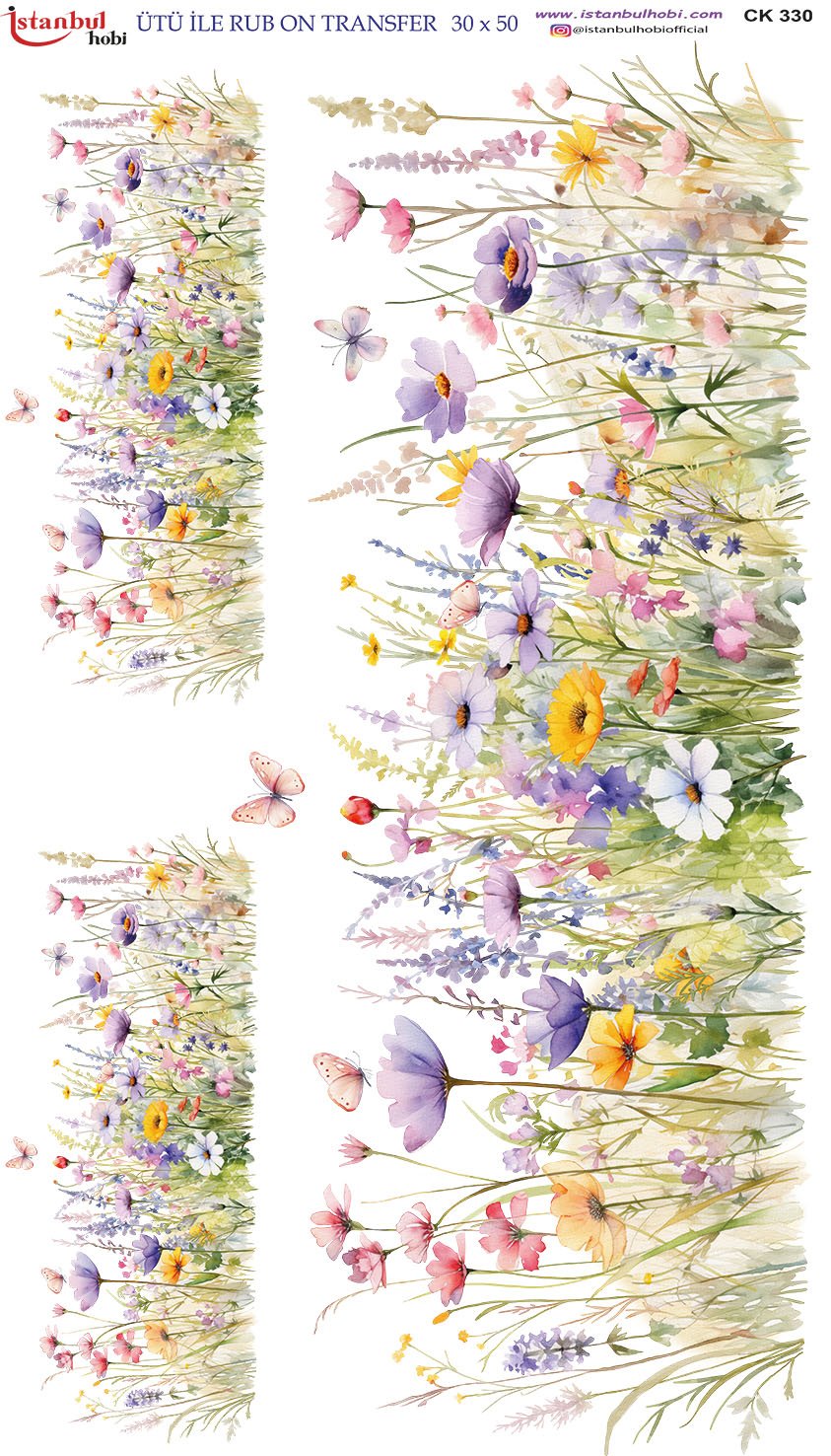 Ütü İle Baskı Transfer Kumaş Ve Ahşap Rubon 30 x 50 cm CK 330