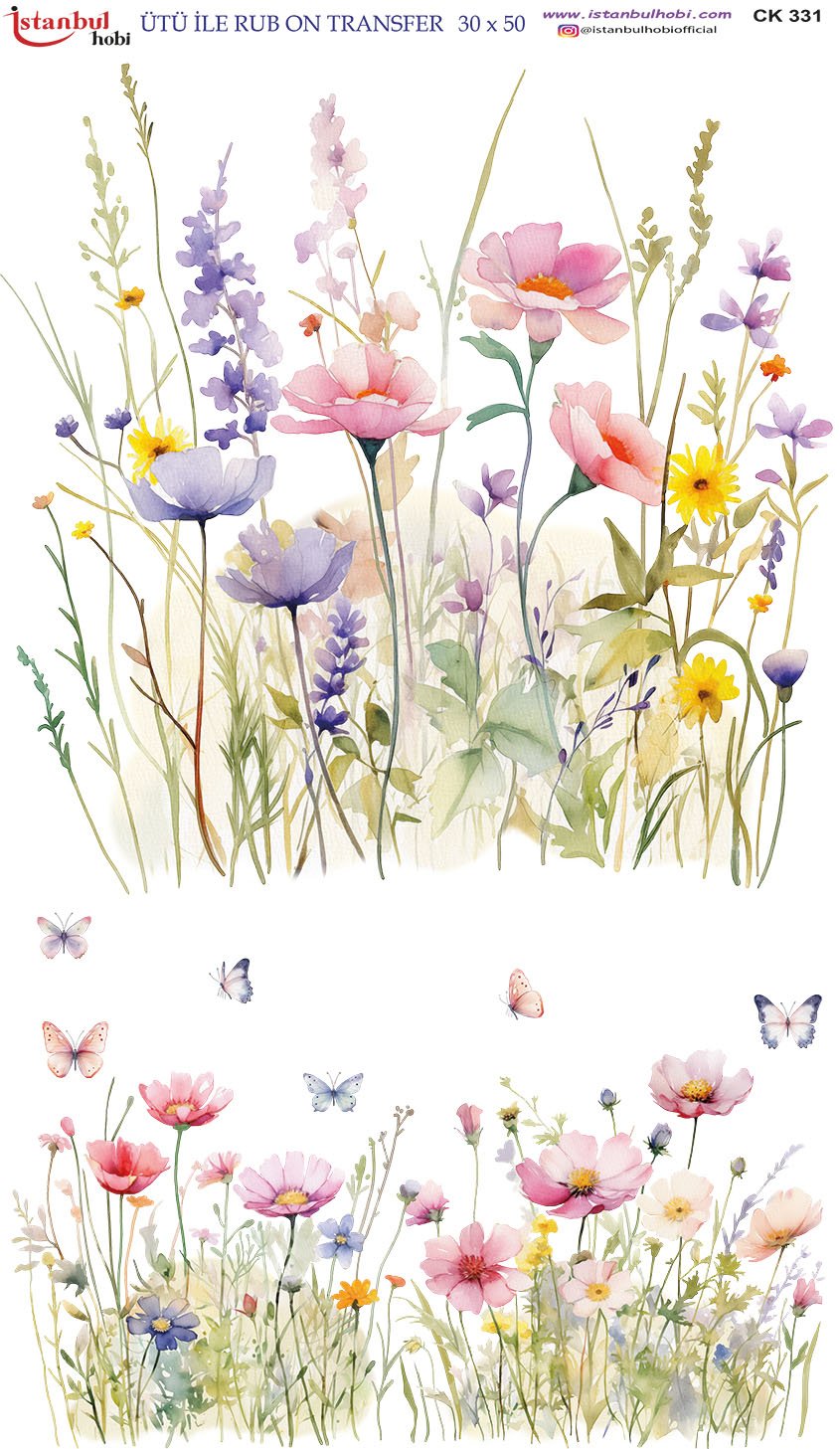Ütü İle Baskı Transfer Kumaş Ve Ahşap Rubon 30 x 50 cm CK 331