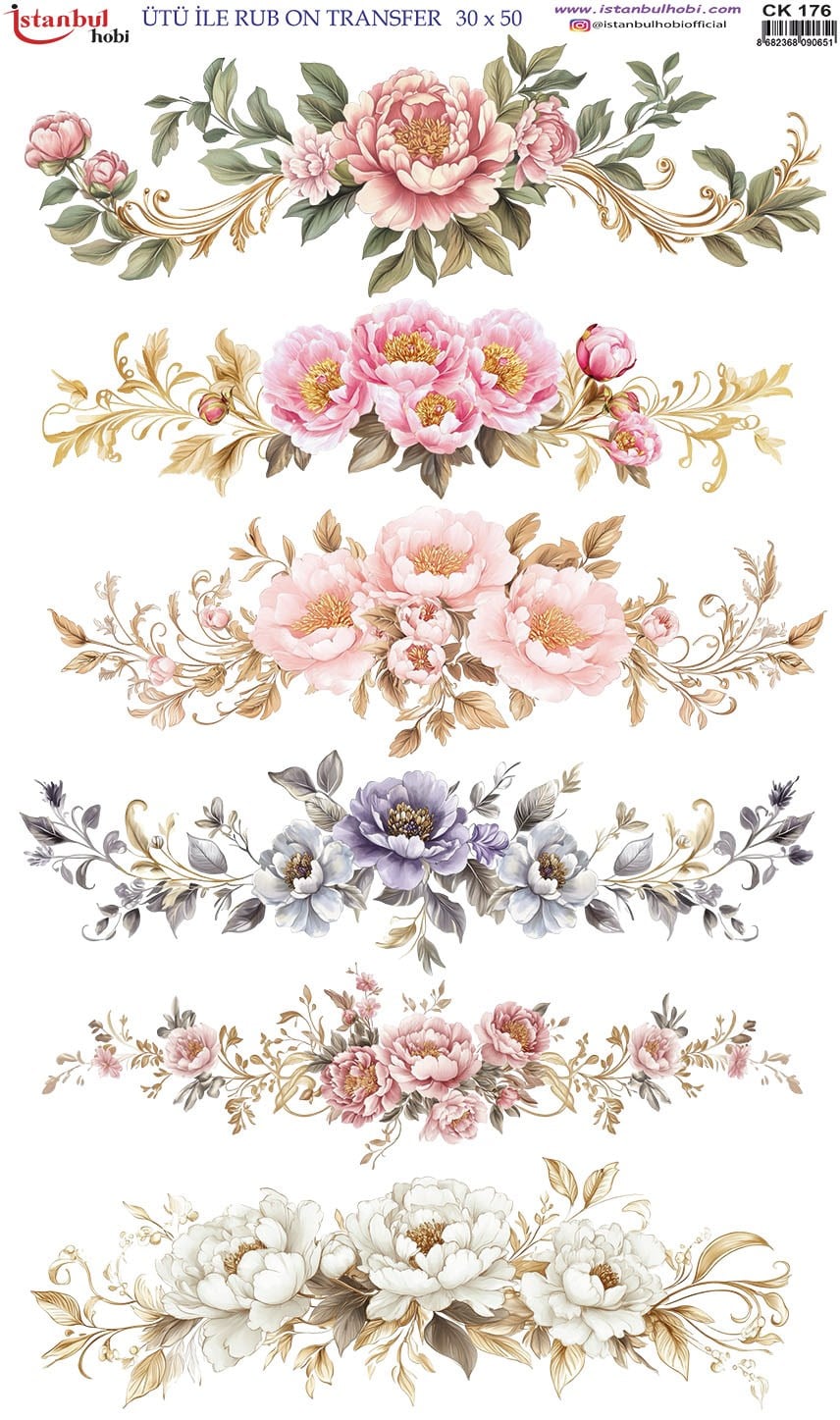 Ütü İle Baskı Transfer Kumaş Ve Ahşap Rubon 30 x 50 cm CK 176