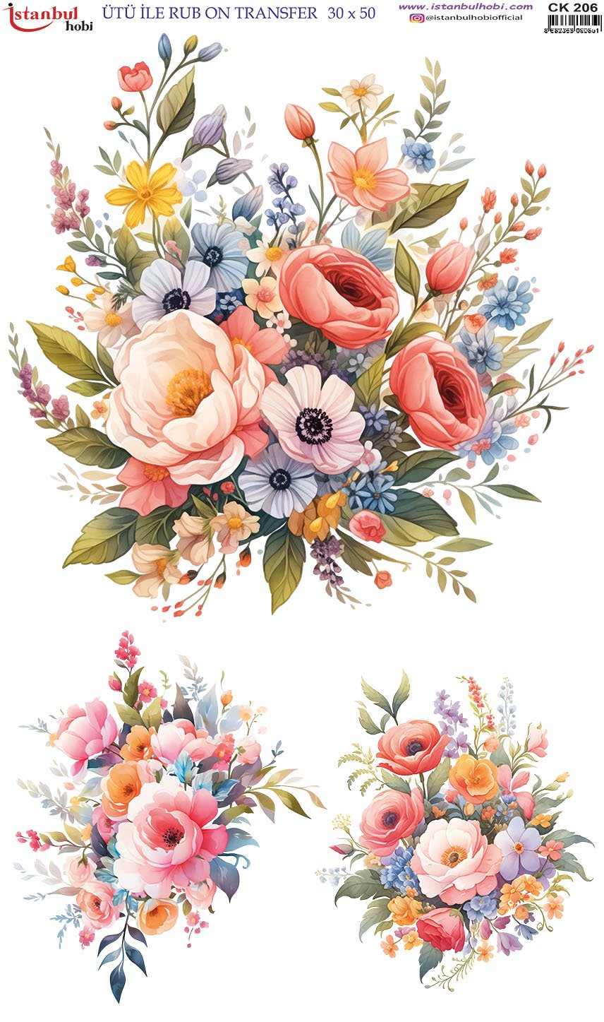 Ütü İle Baskı Transfer Kumaş Ve Ahşap Rubon 30 x 50 cm CK 206