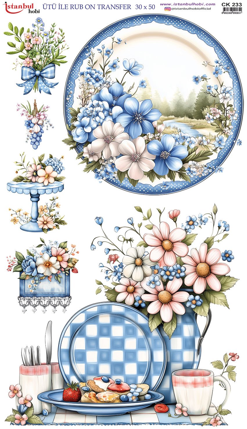 Ütü İle Baskı Transfer Kumaş Ve Ahşap Rubon 30 x 50 cm CK 233