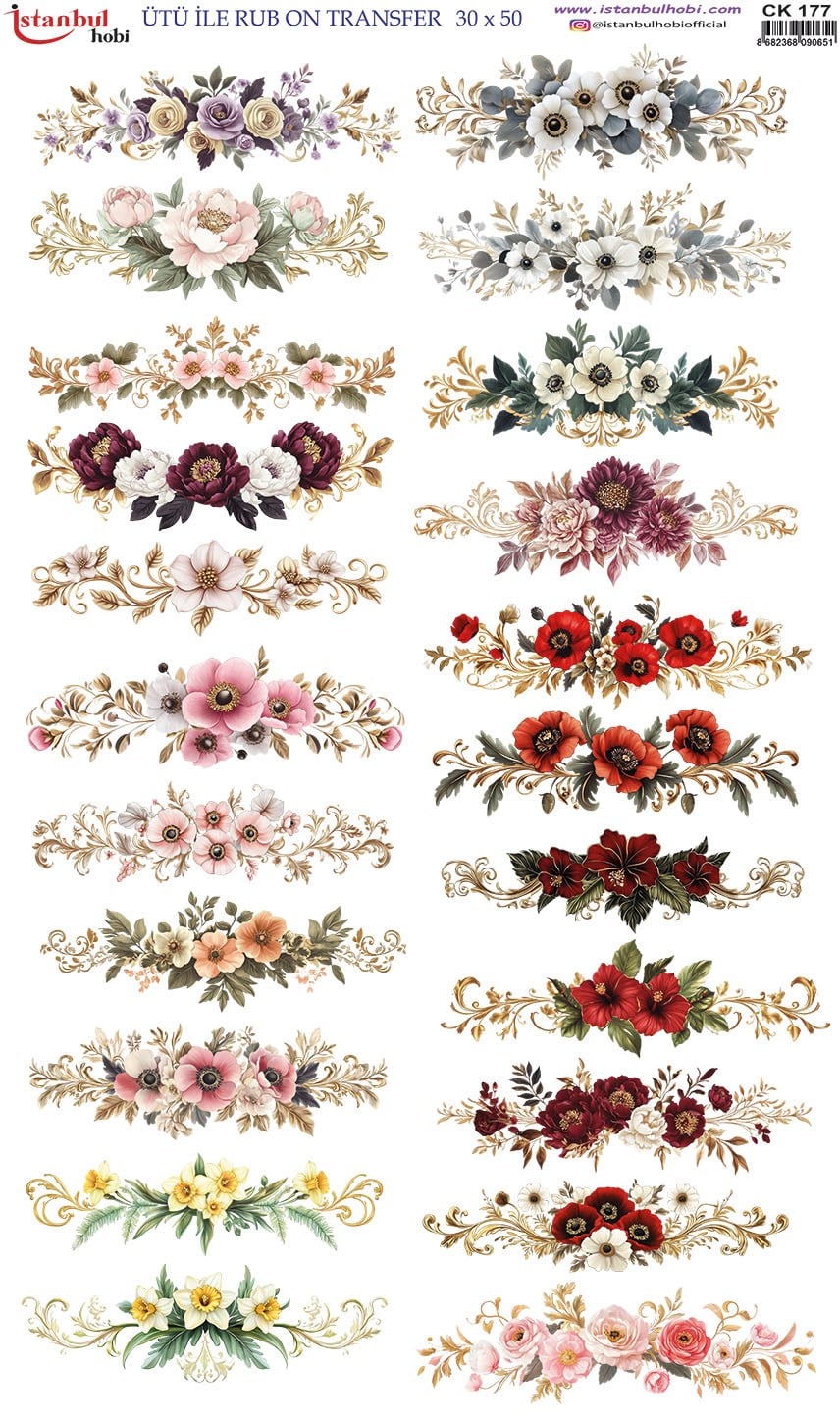 Ütü İle Baskı Transfer Kumaş Ve Ahşap Rubon 30 x 50 cm CK 177