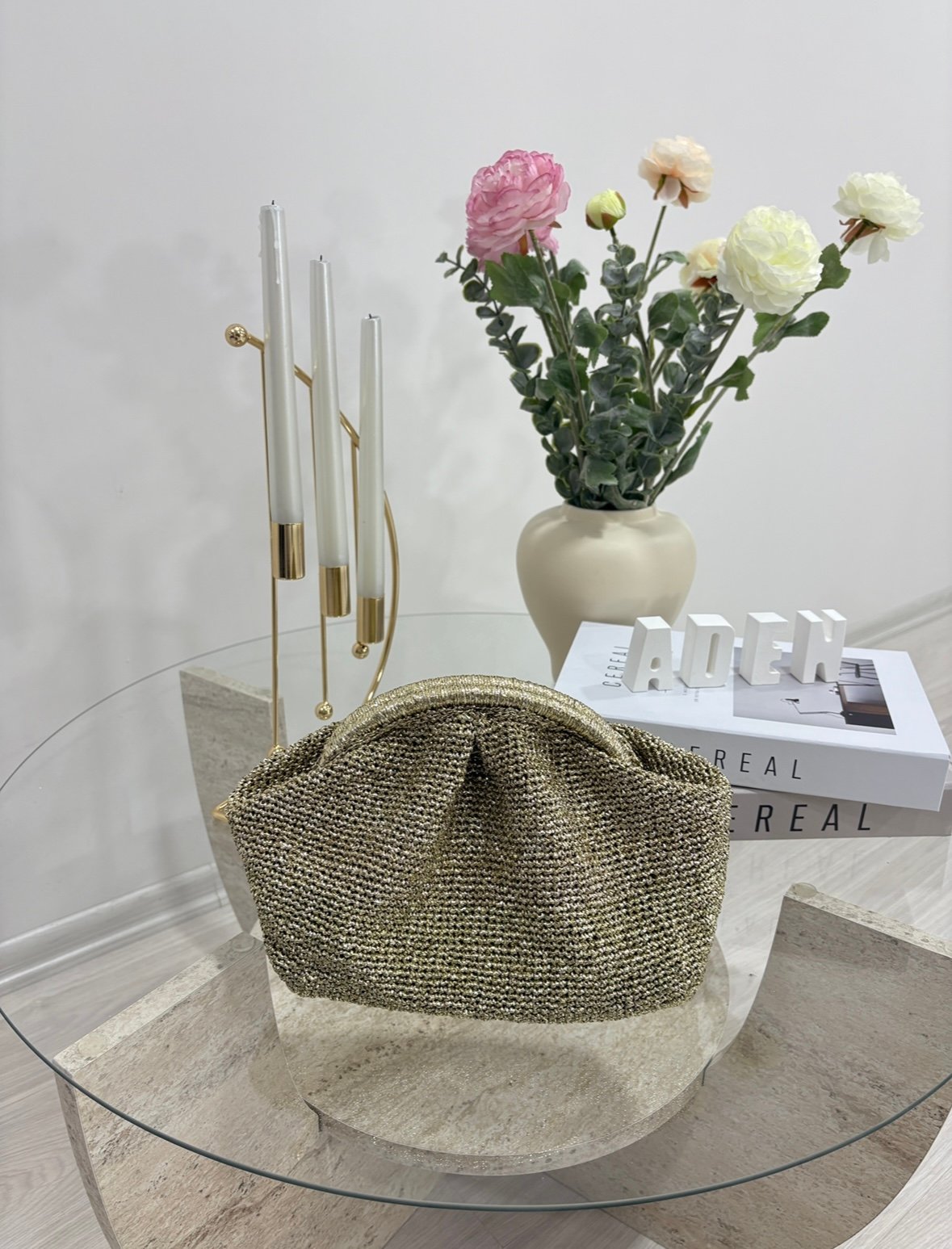EL ÖRGÜSÜ CLUTCH ÇANTA GOLD