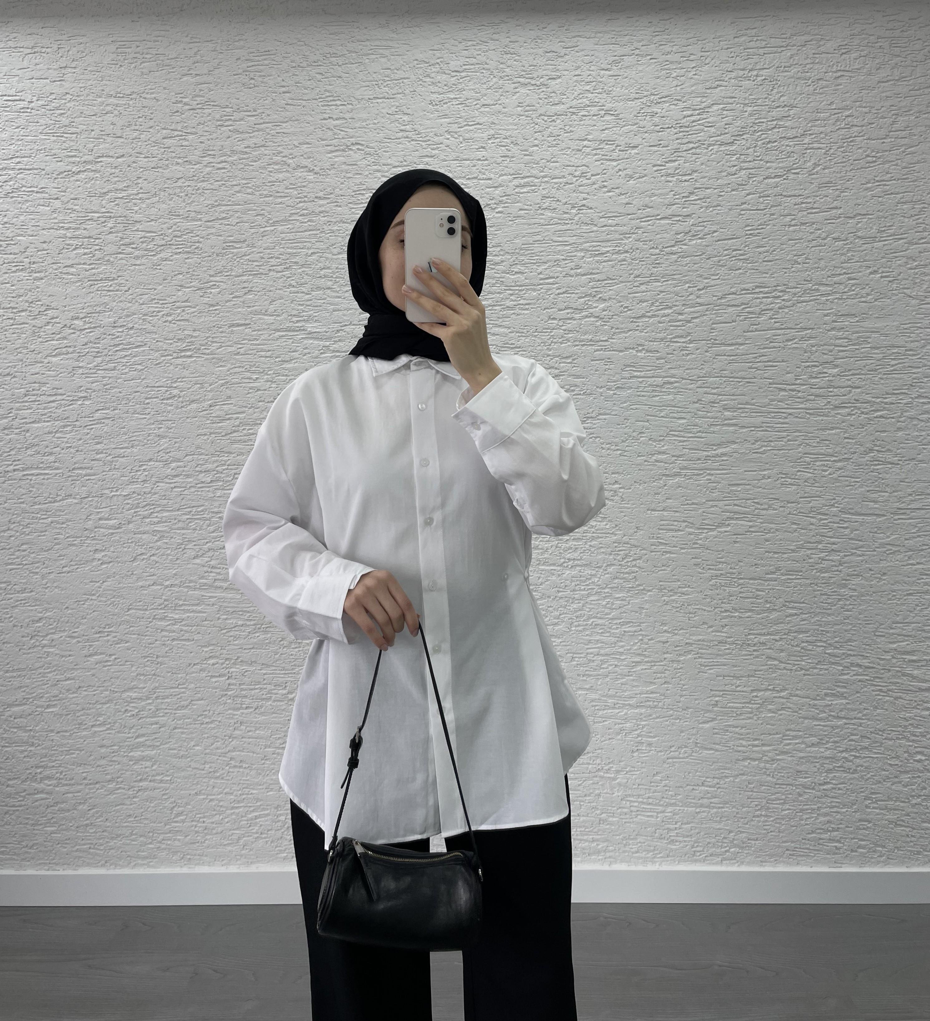 ZR MODEL DÜĞMELİ GÖMLEK BEYAZ
