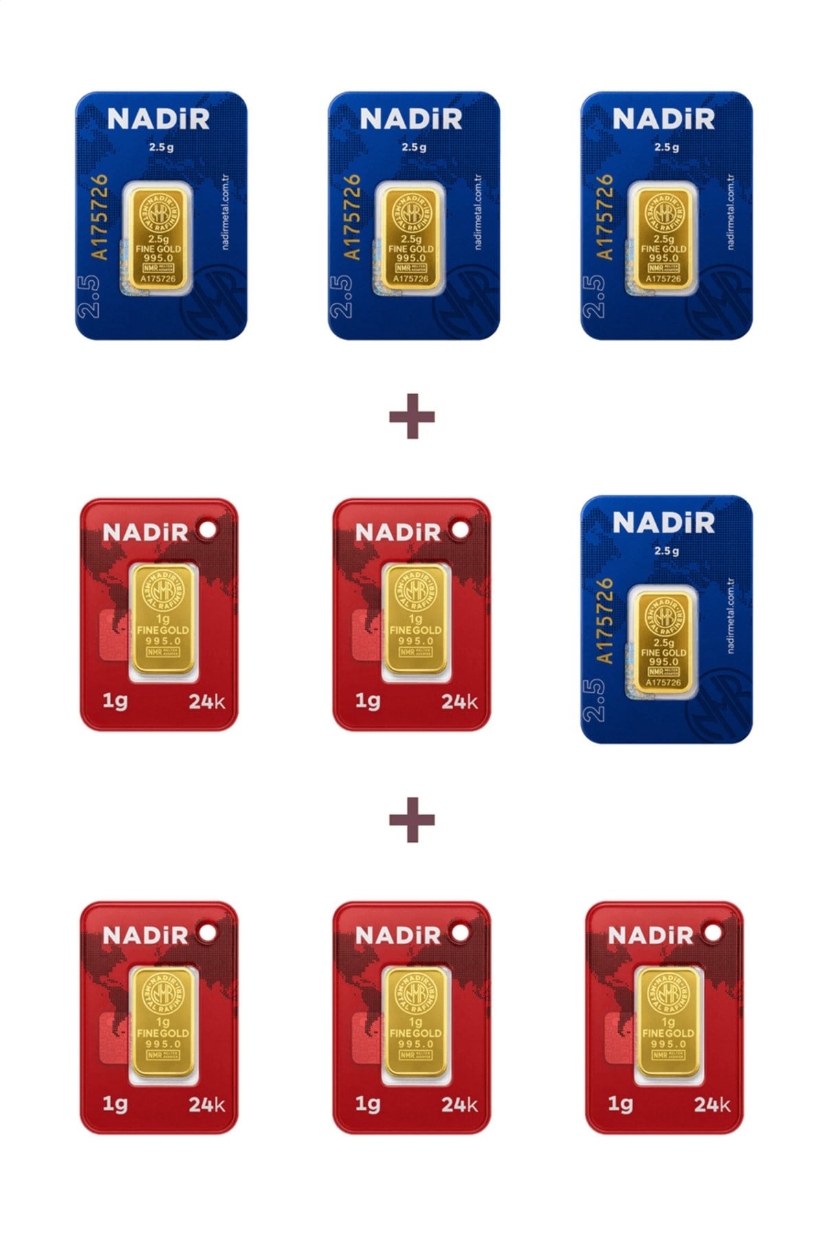 24 Ayar 15 Gram Külçe Altın (4 Adet 2,5 Gram Külçe Altın + 5 Adet 1 Gram Külçe Altın )