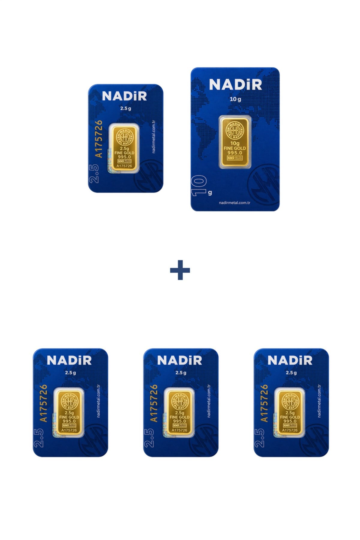 24 Ayar 20 Gram Külçe Altın (1 Adet 10 Gram Külçe Altın + 4 Adet 2,5 Gram Külçe Altın )