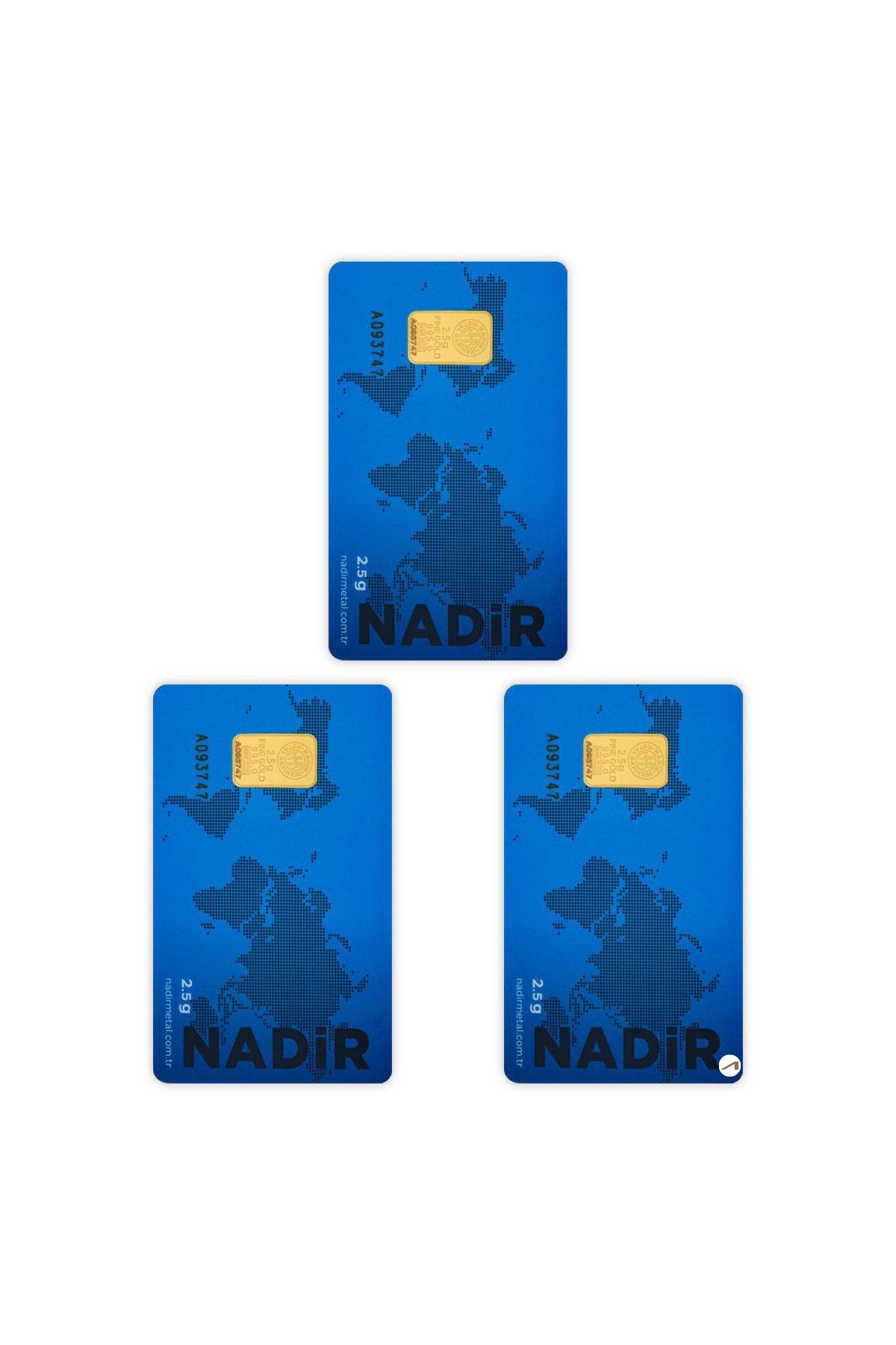 3 Adet 2.5 gr 24 Ayar NadirGold Gram Altın