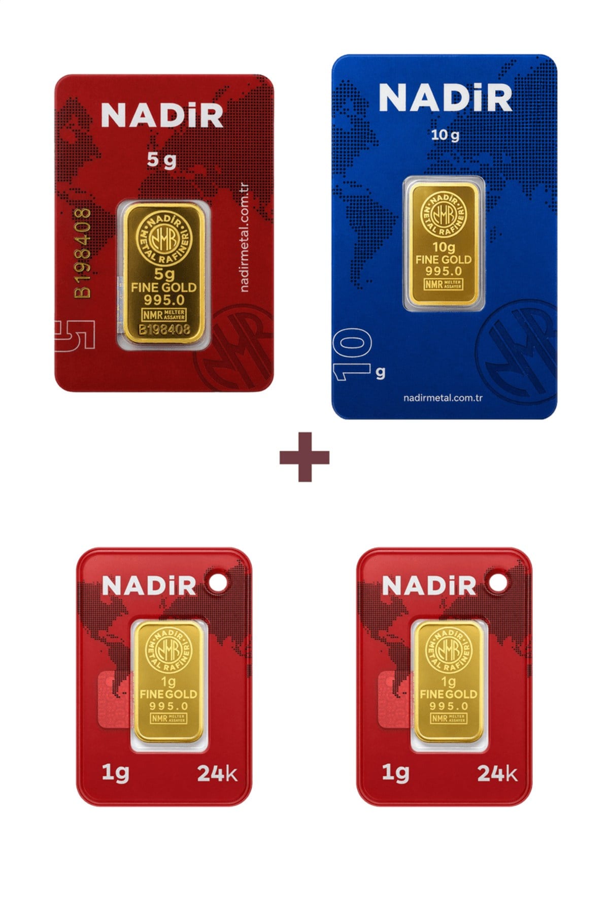 24 Ayar 17 Gram Külçe Altın (1 Adet 10 Gram Külçe Altın + 1 Adet 5 Gram Külçe Altın + 2 A