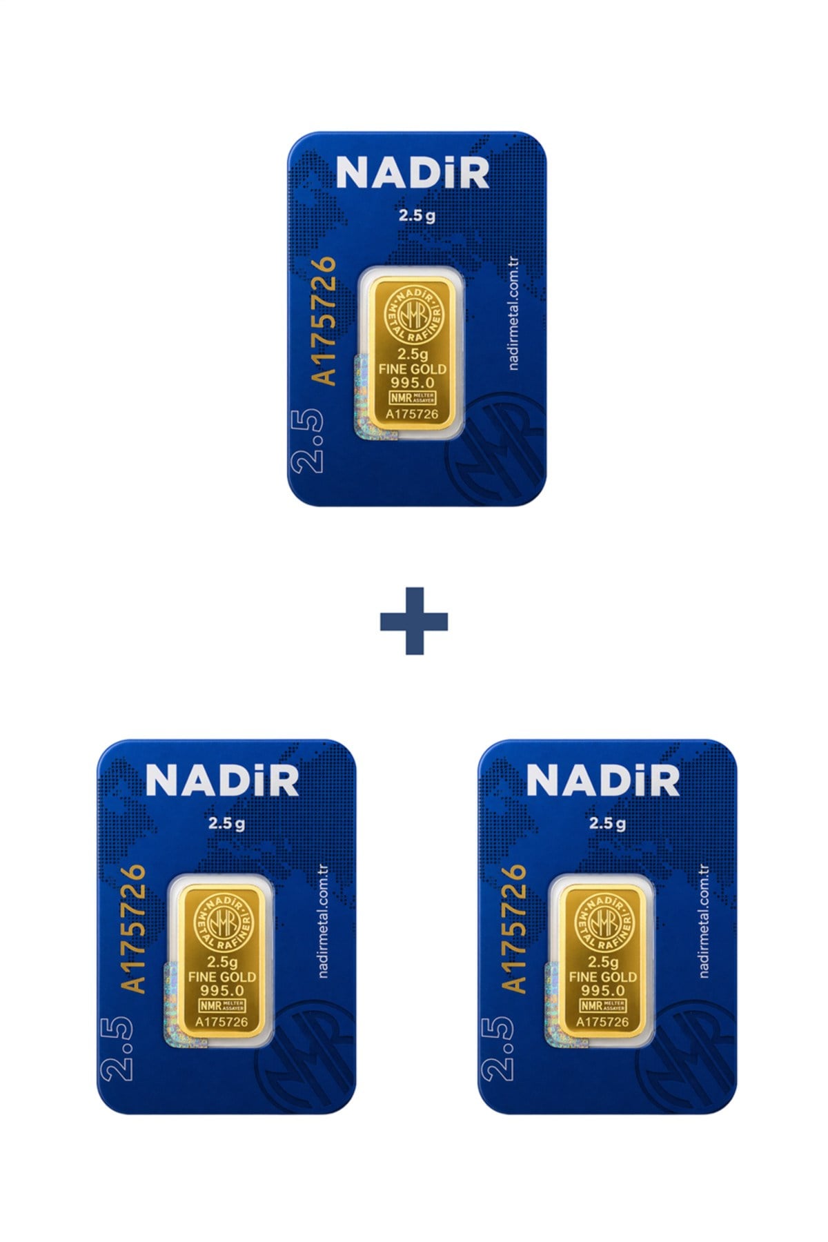 24 Ayar 7,5 Gram Külçe Altın (3 Adet 2,5 Gram Külçe Altın )
