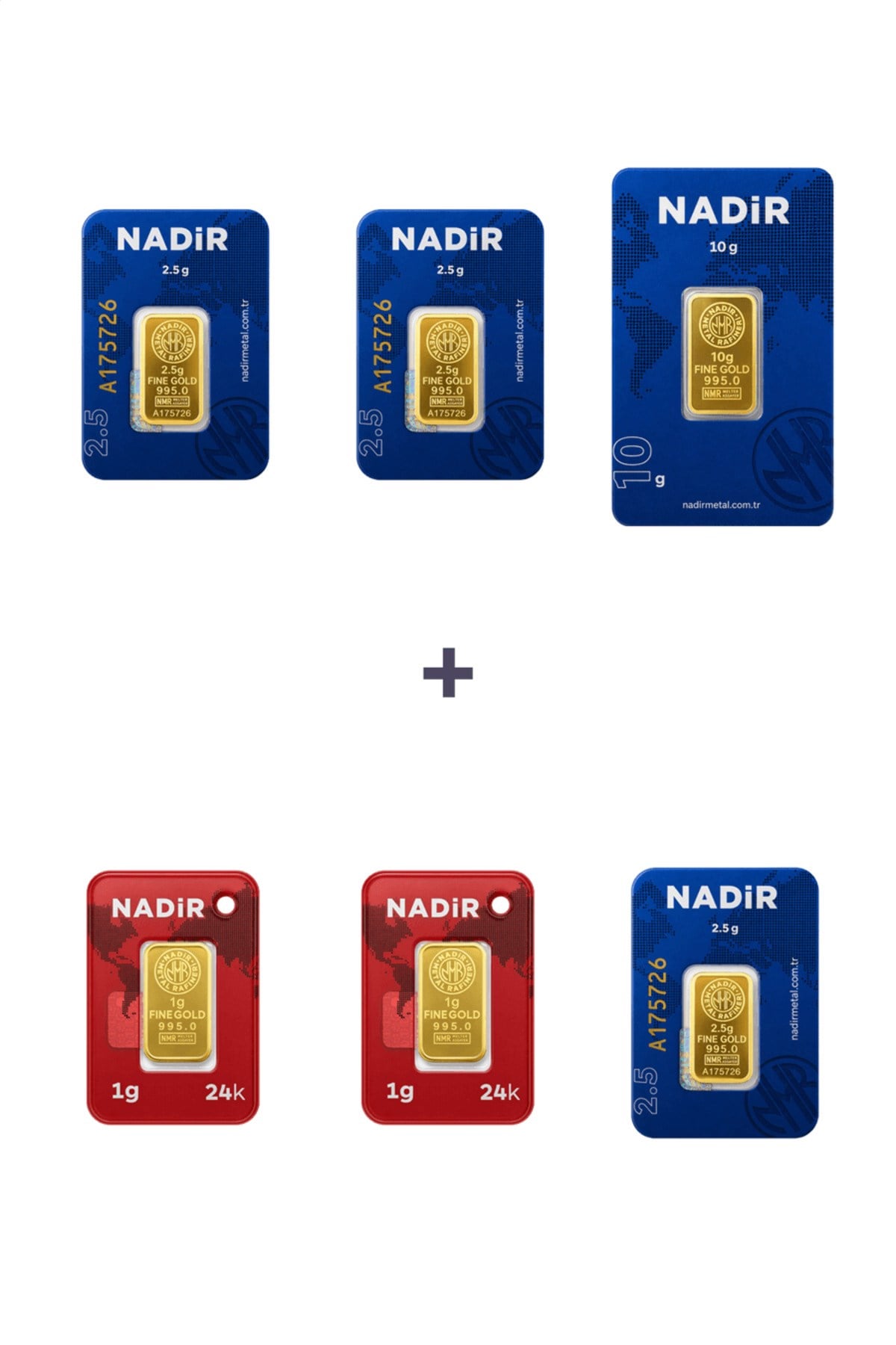 24 Ayar 19,5 Gram Altın (1 Ad 10 Gram Altın + 3 Ad 2,5 Gram Altın + 2 Ad 1 Gram Altın )