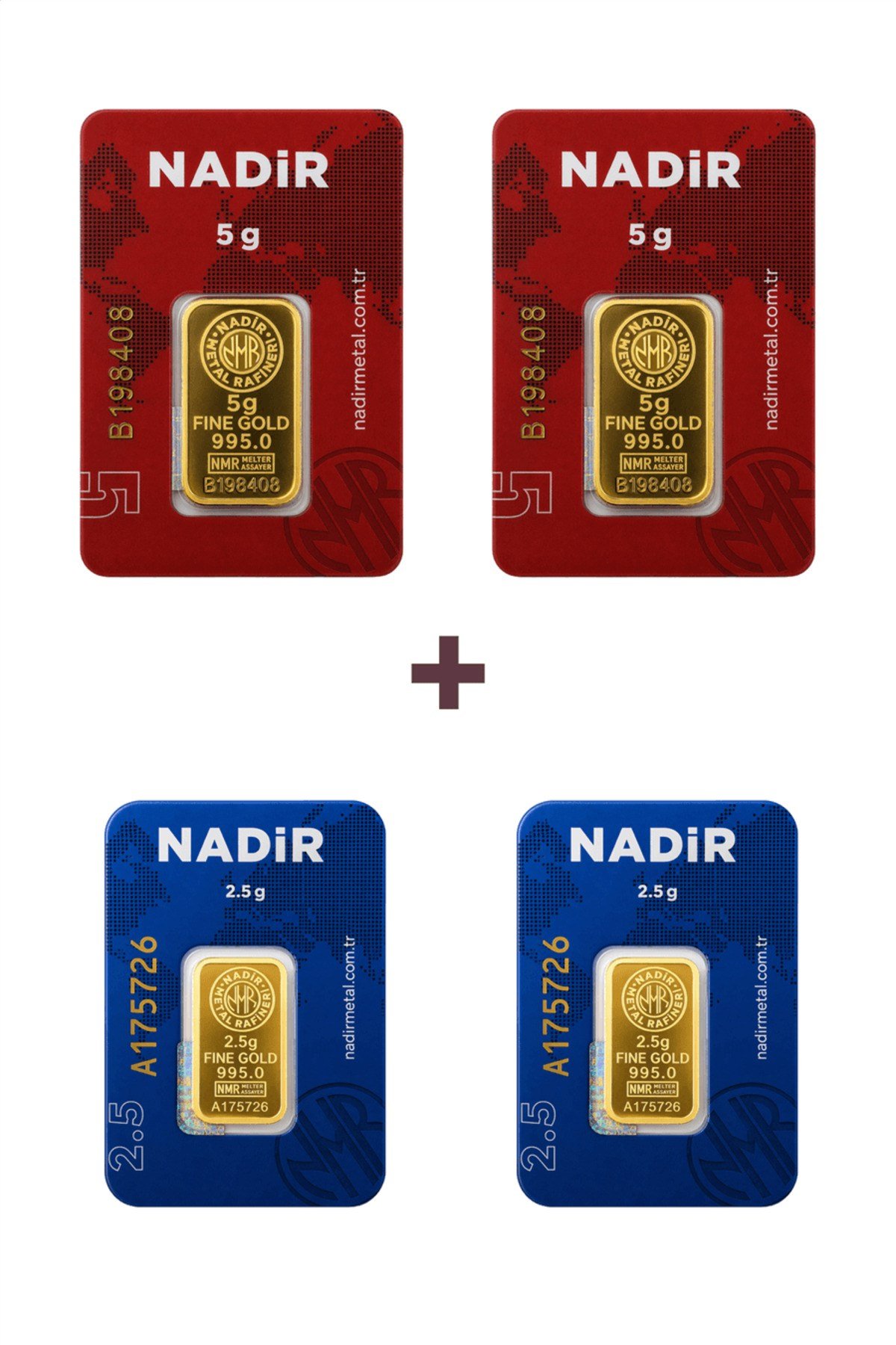 24 Ayar 15 Gram Külçe Altın (2 Adet 5 Gram Külçe Altın + 2 Adet 2,5 Gram Külçe Altın )