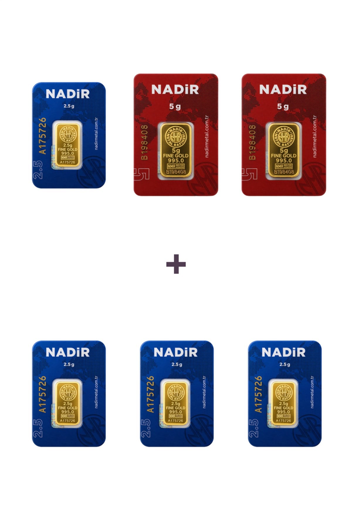 24 Ayar 20 Gram Külçe Altın (2 Adet 5 Gram Külçe Altın + 4 Adet 2,5 Gram Külçe Altın )