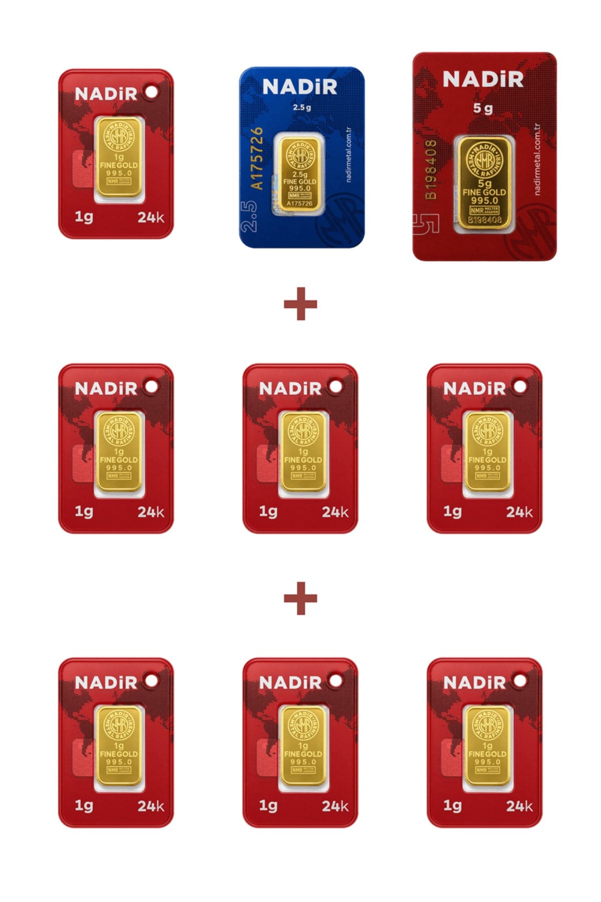 24 Ayar 14,5 Gram Altın (1 Ad 5 Gram Altın + 1 Ad 2,5 Gram Altın + 7 Ad 1 Gram Altın )