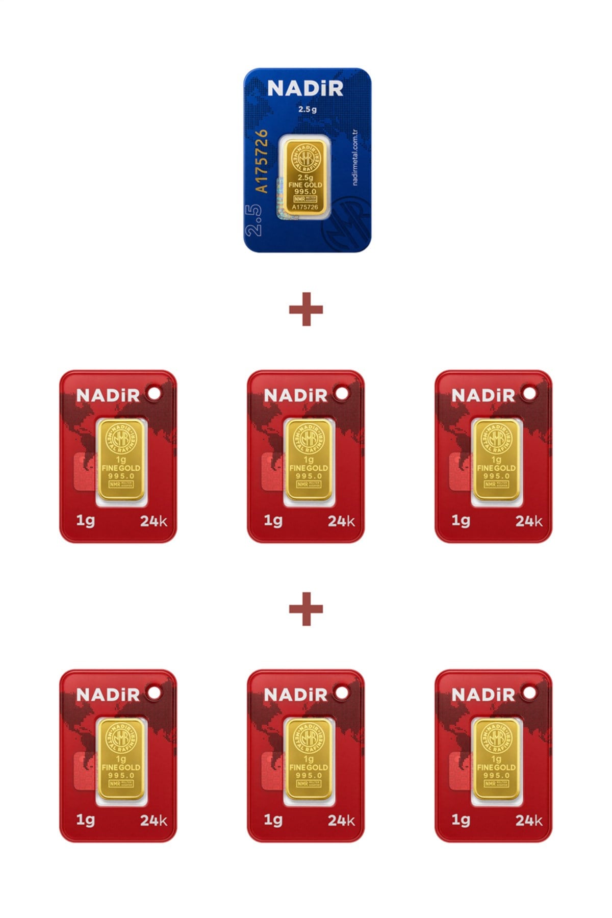 24 Ayar 8,5 Gram Külçe Altın (1 Adet 2,5 Gram Külçe Altın + 6 Adet 1 Gram Külçe Altın )