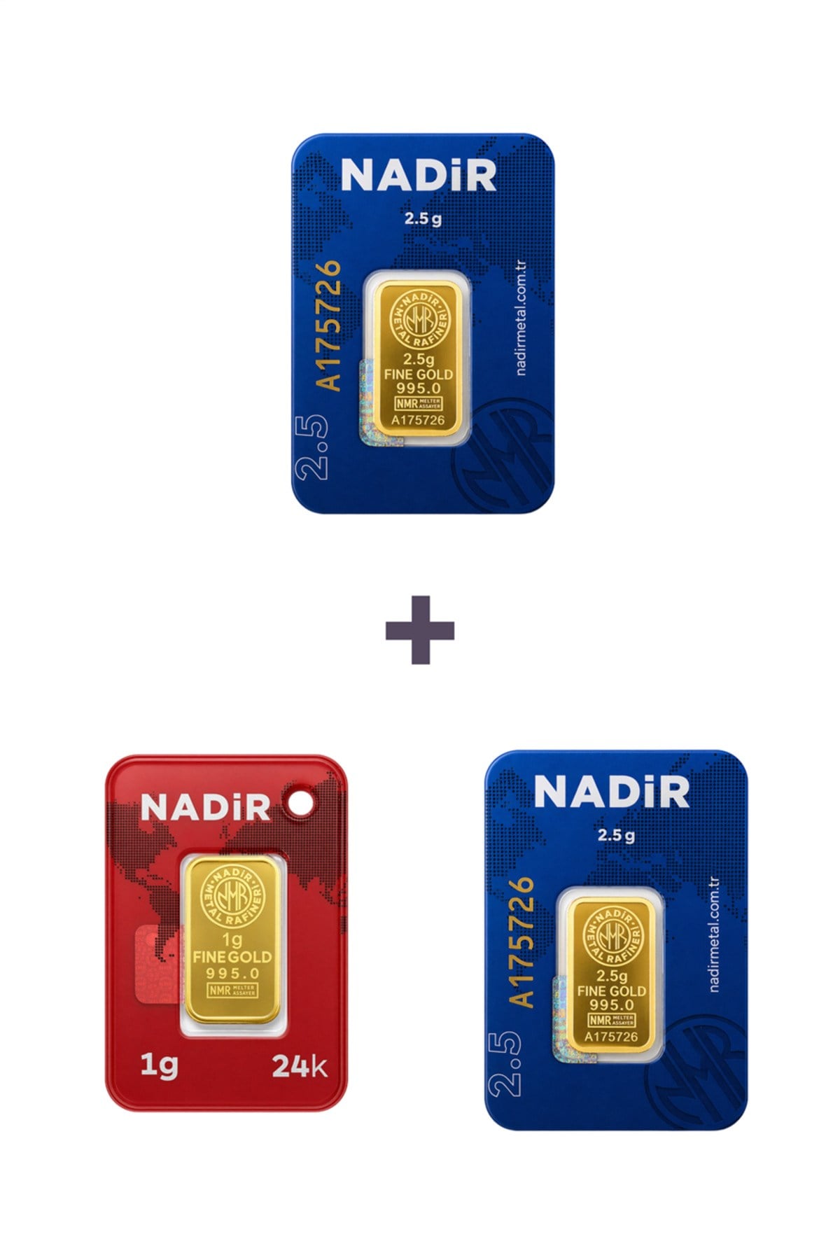 24 Ayar 6 Gram Külçe Altın (2 Adet 2,5 Gram Külçe Altın + 1 Adet 1 Gram Külçe Altın )