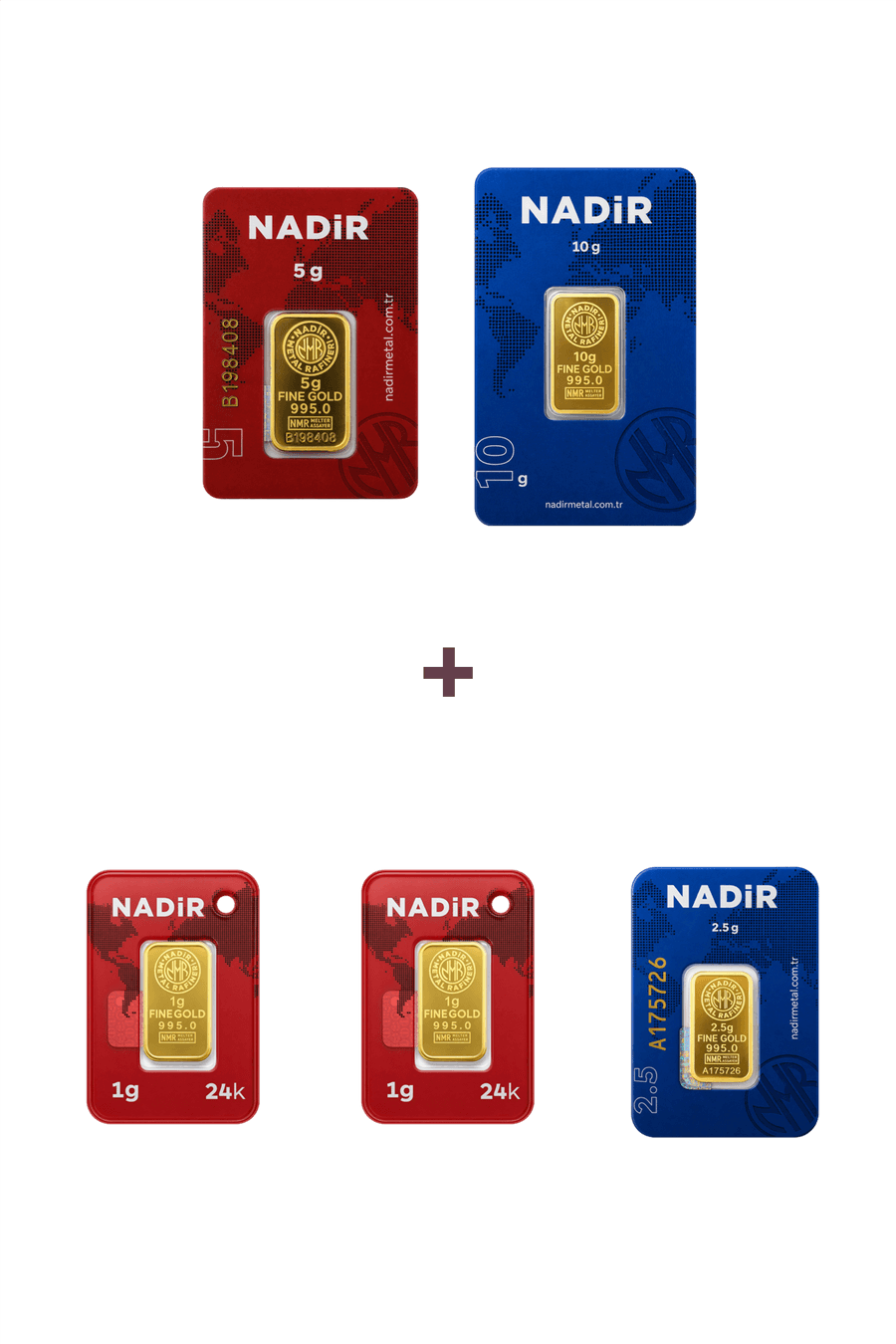 Nadir Gold 24 Ayar 19,5 Gram Altın (1 Ad 10 Gram Altın + 1 Ad 5 Gram Altın + 1 Ad 2,5 Gram Altın + 2 Ad 1 Gram Altın )