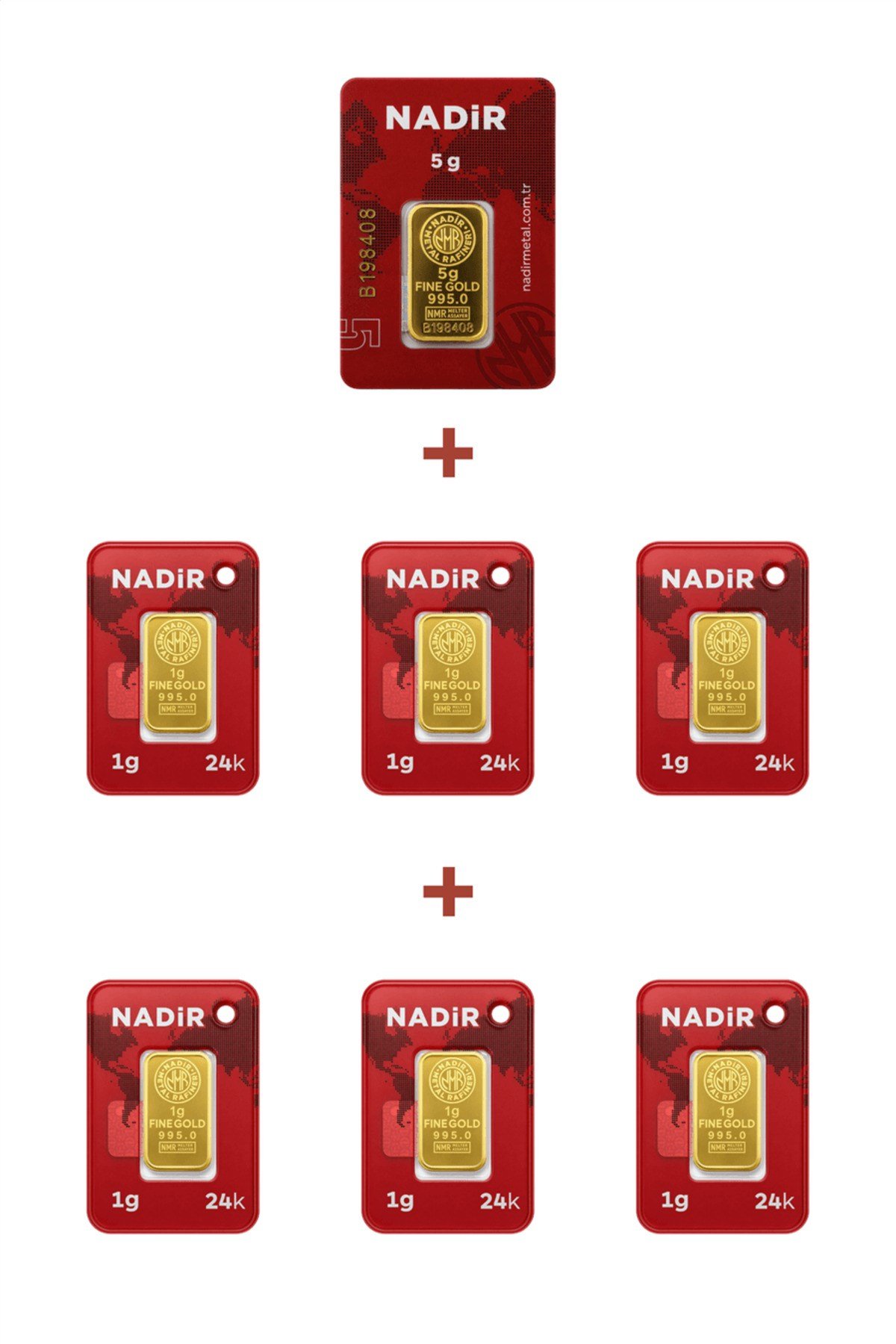 24 Ayar 11 Gram Külçe Altın (1 Adet 5 Gram Külçe Altın + 6 Adet 1 Gram Külçe Altın )