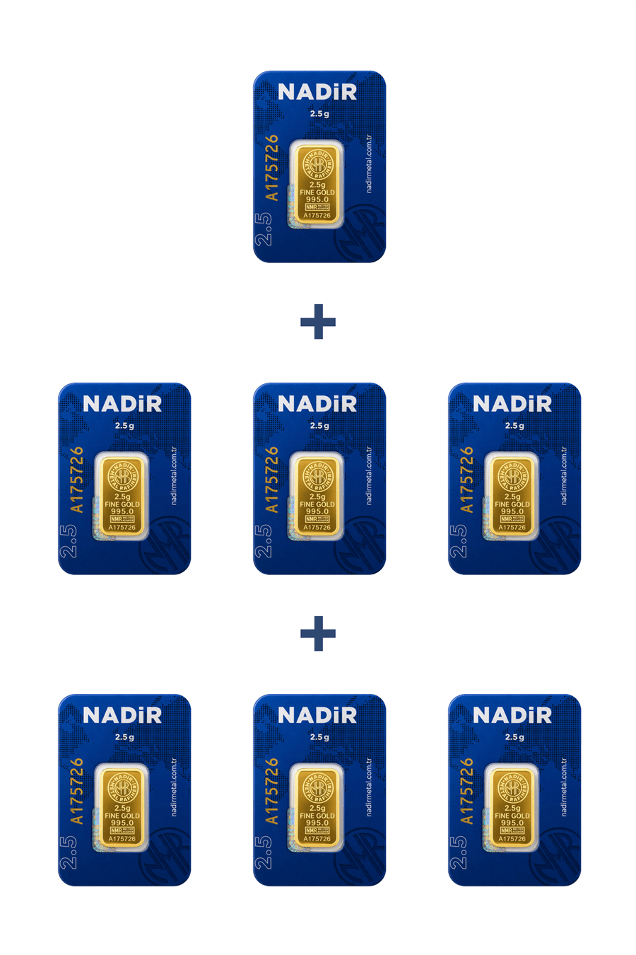 Nadir Gold 24 Ayar 17,5 Gram Külçe Altın (7 Adet 2,5 Gram Külçe Altın )