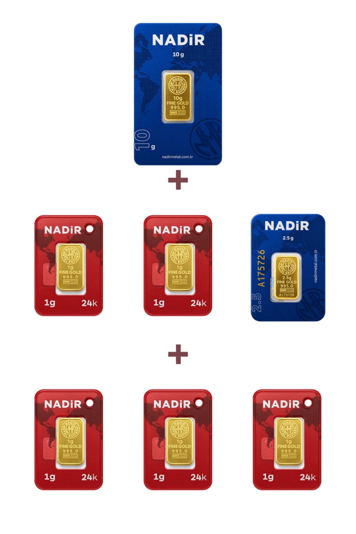24 Ayar 17,5 Gram Külçe Altın (1 Adet 10 Gram Külçe Altın + 1 Adet 2,5 Gram Külçe Altın +