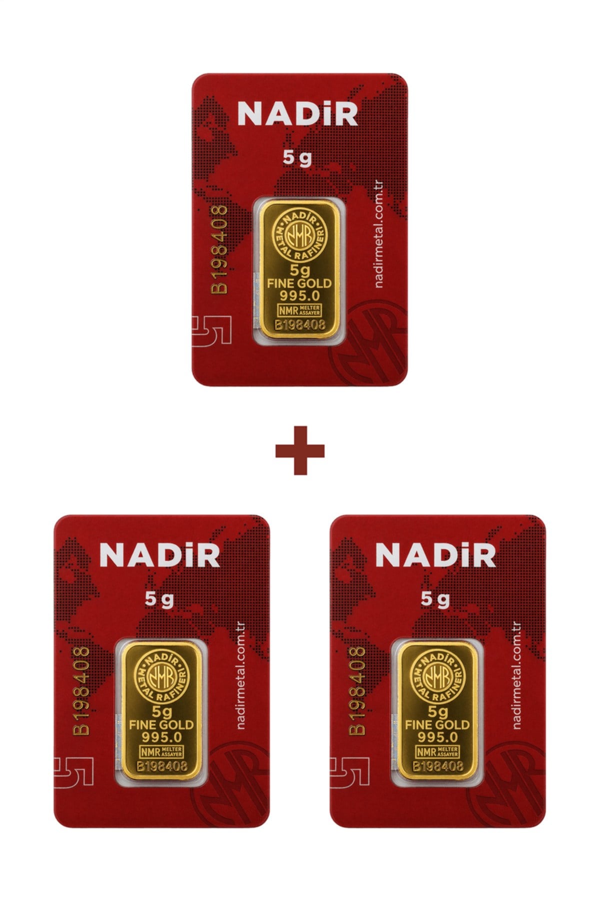 24 Ayar 15 Gram Külçe Altın (3 Adet 5 Gram Külçe Altın )
