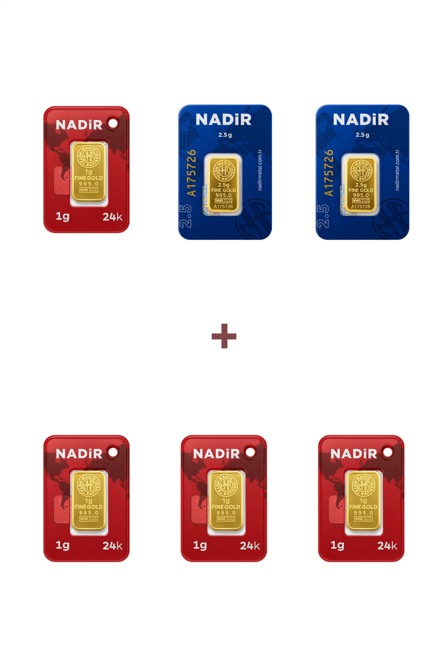Nadir Gold 24 Ayar 9 Gram Külçe Altın (2 Adet 2,5 Gram Külçe Altın + 4 Adet 1 Gram Külçe Altın )