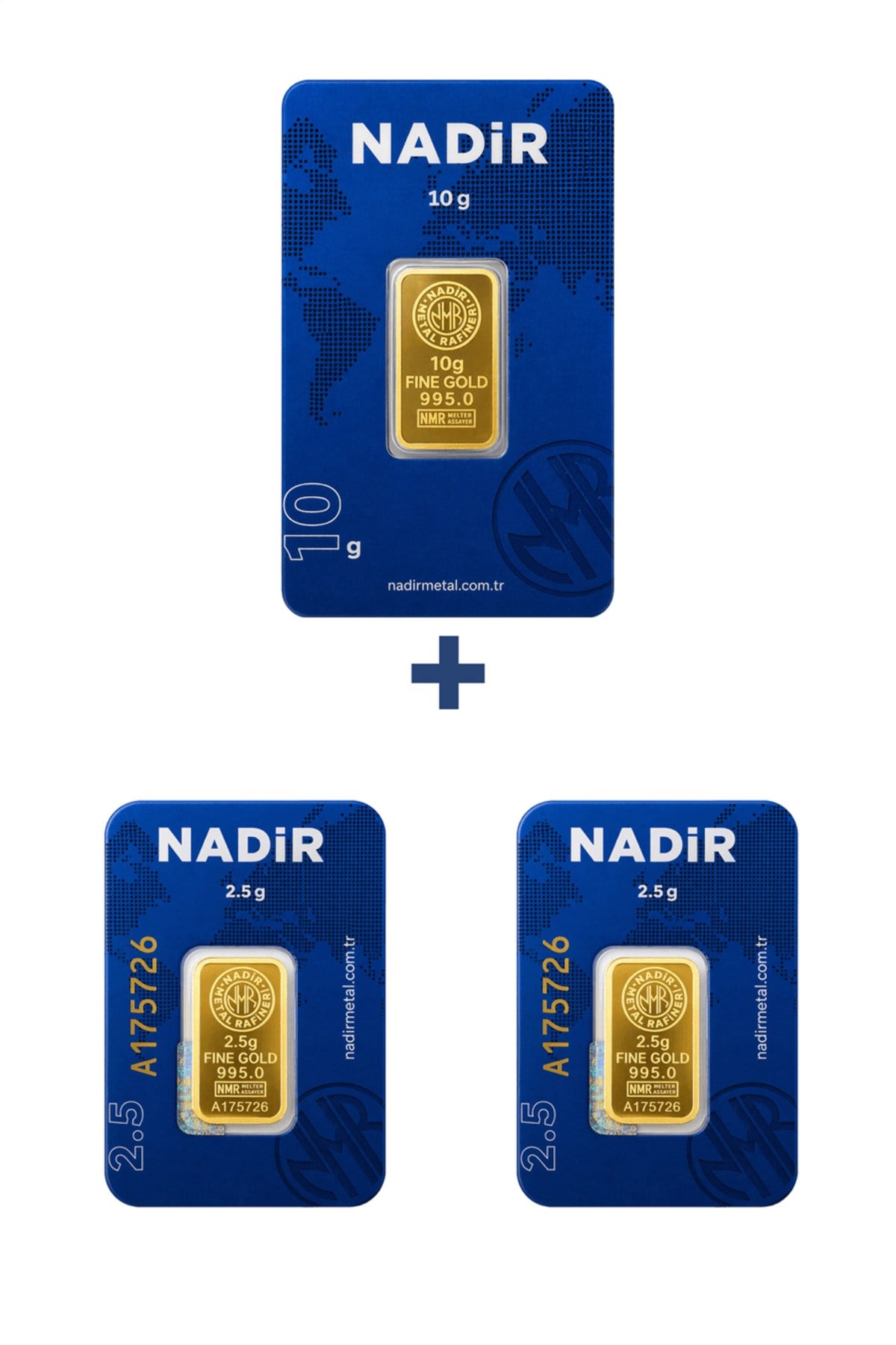 24 Ayar 15 Gram Külçe Altın (1 Adet 10 Gram Külçe Altın + 2 Adet 2,5 Gram Külçe Altın )