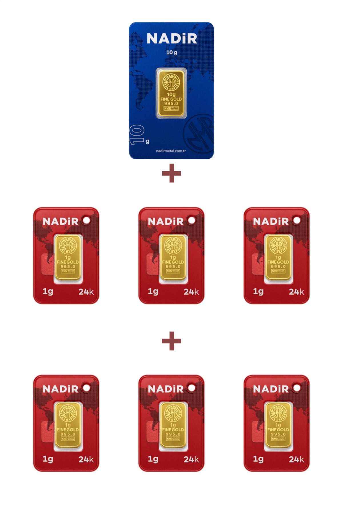 24 Ayar 16 Gram Külçe Altın (1 Adet 10 Gram Külçe Altın + 6 Adet 1 Gram Külçe Altın )